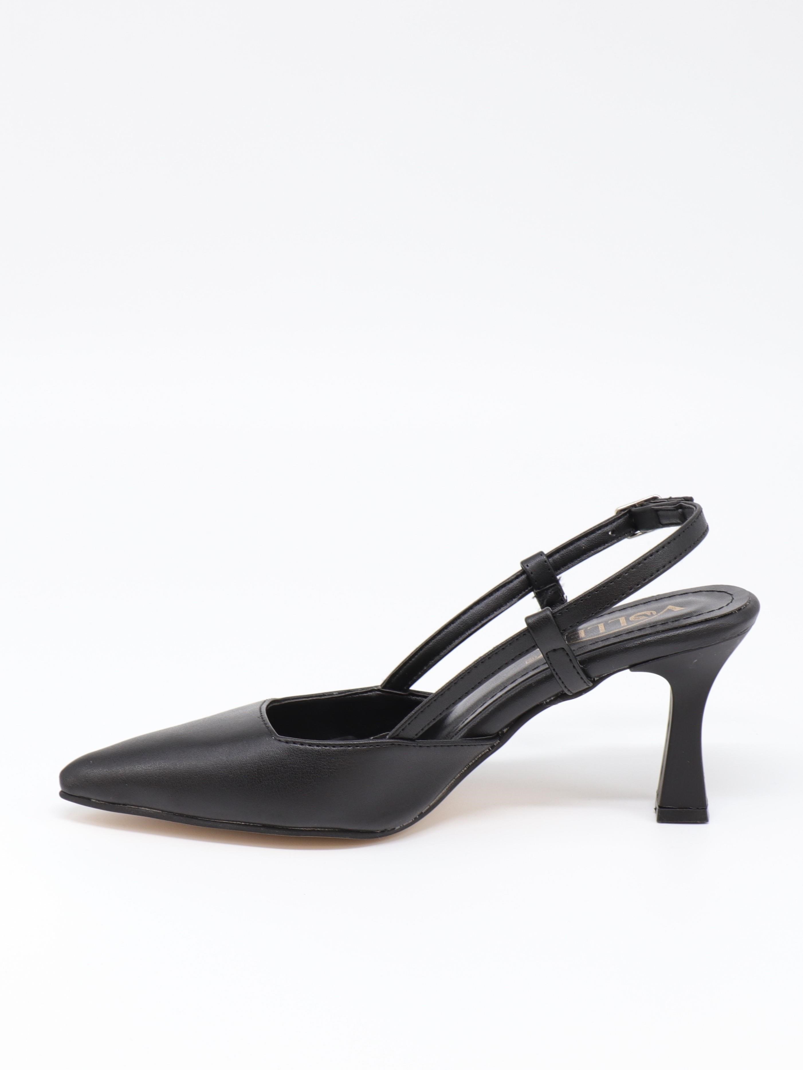 Nesil Shoes Uraz 050 Siyah Arkası Açık Topuklu Kadın Ayakkabı