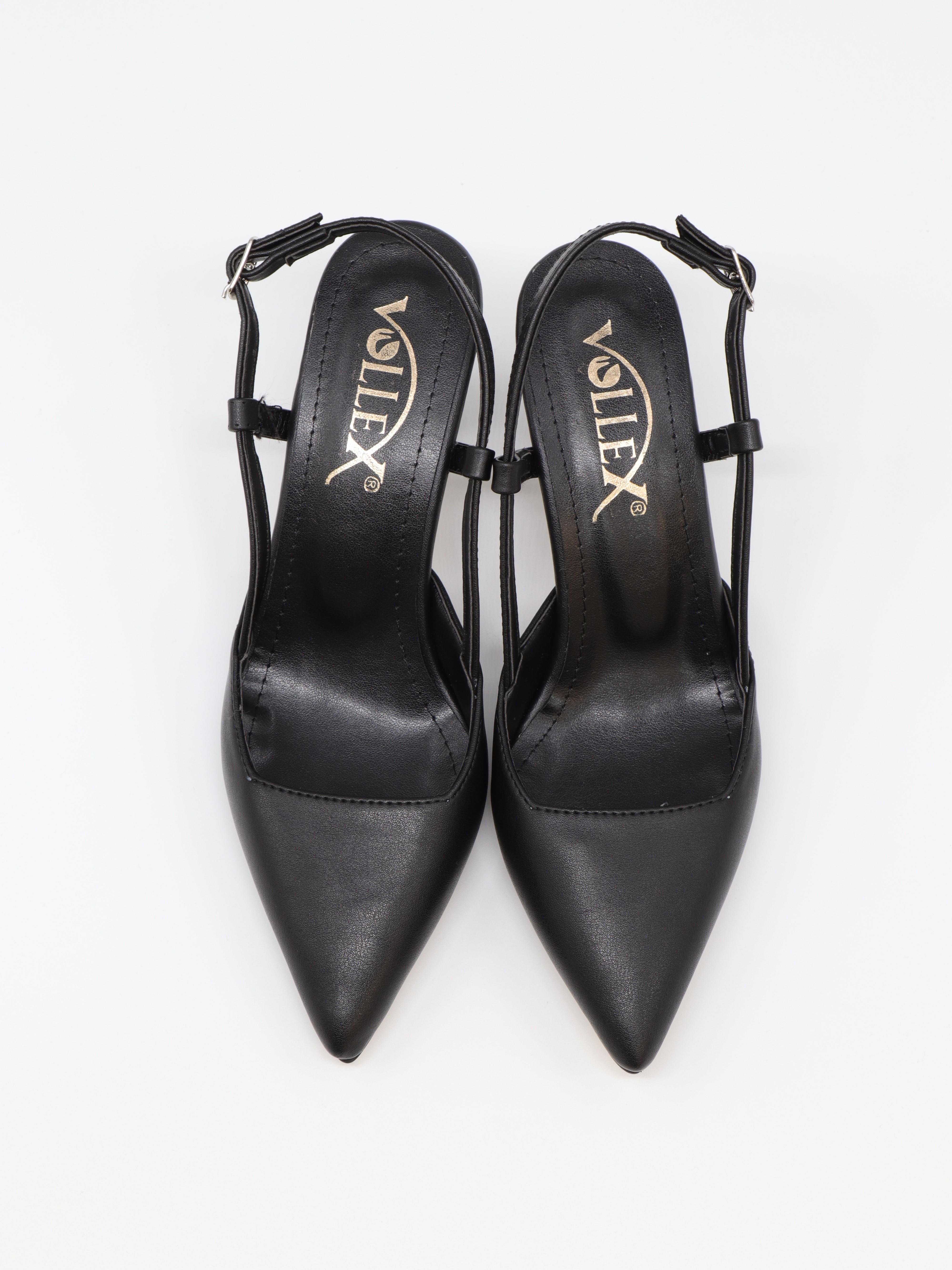 Nesil Shoes Uraz 050 Siyah Arkası Açık Topuklu Kadın Ayakkabı