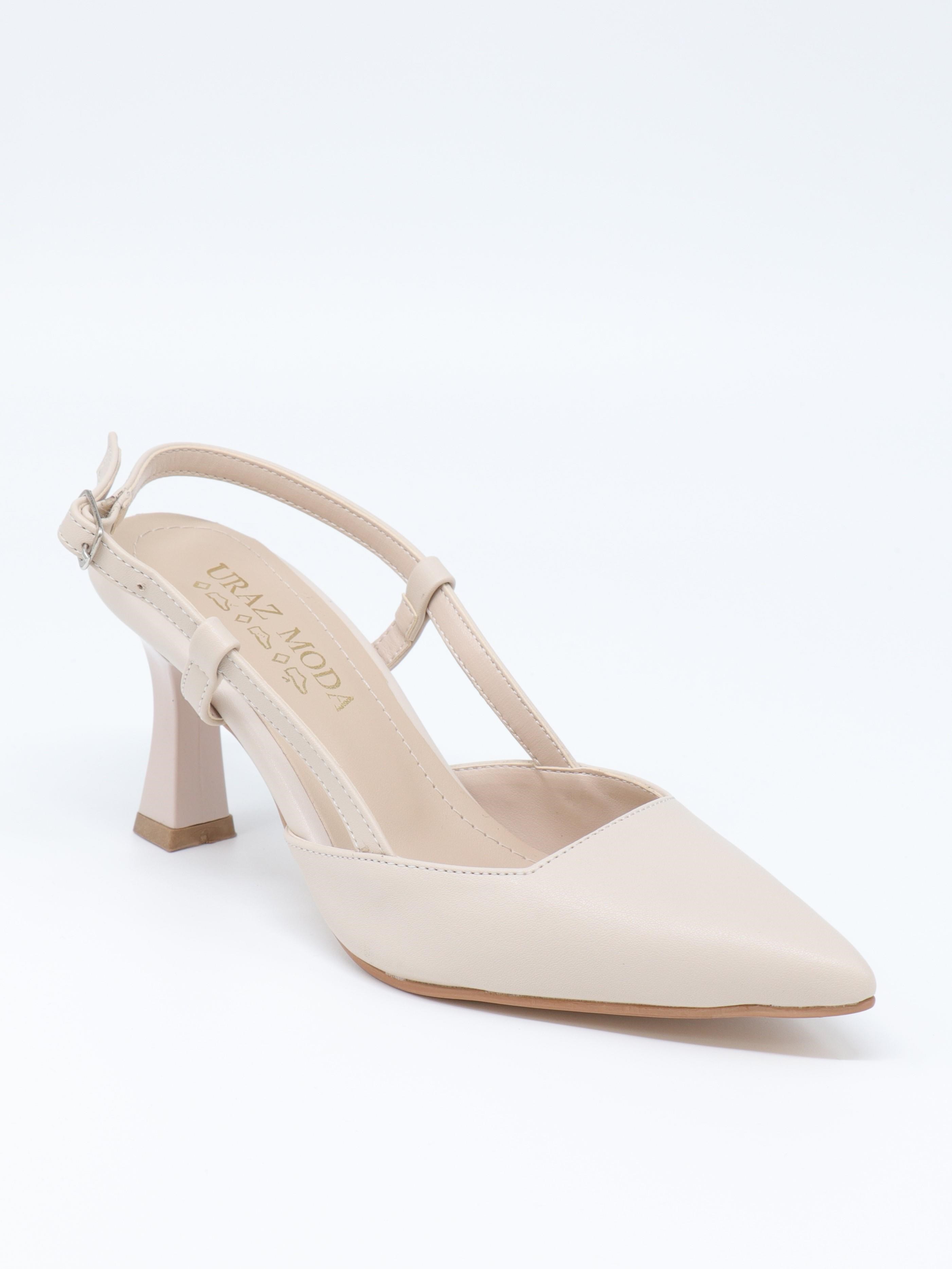 Nesil Shoes Uraz 050 Ten Arkası Açık Topuklu Kadın Ayakkabı