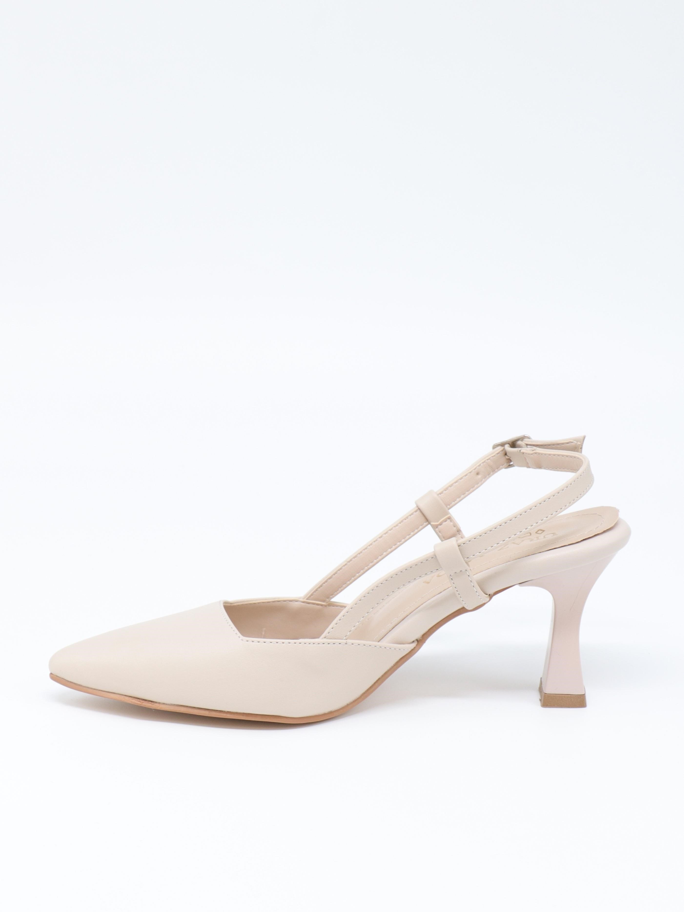 Nesil Shoes Uraz 050 Ten Arkası Açık Topuklu Kadın Ayakkabı