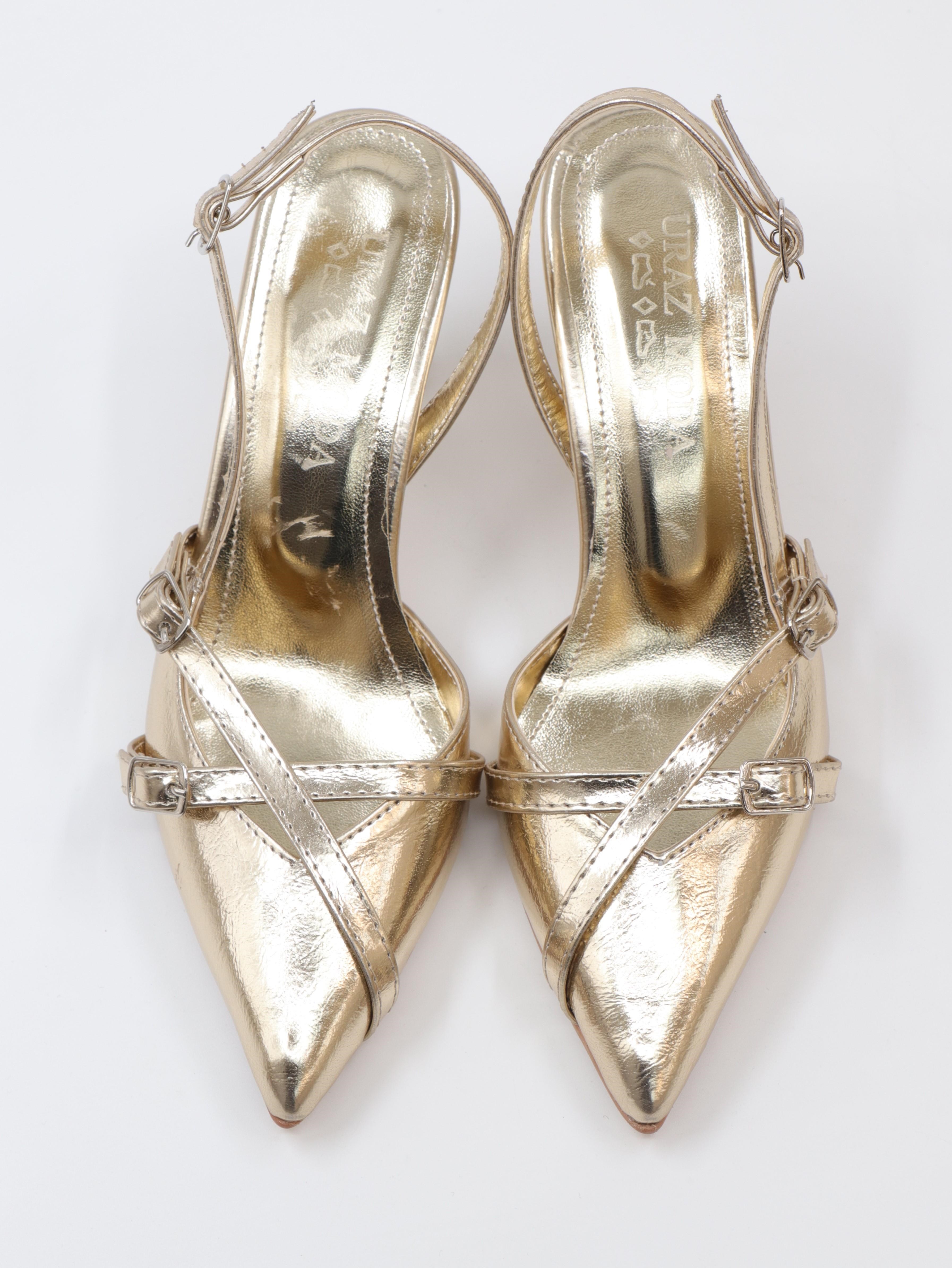 Nesil Shoes Uraz 500 Altın Çift Toka Kadın Sandalet