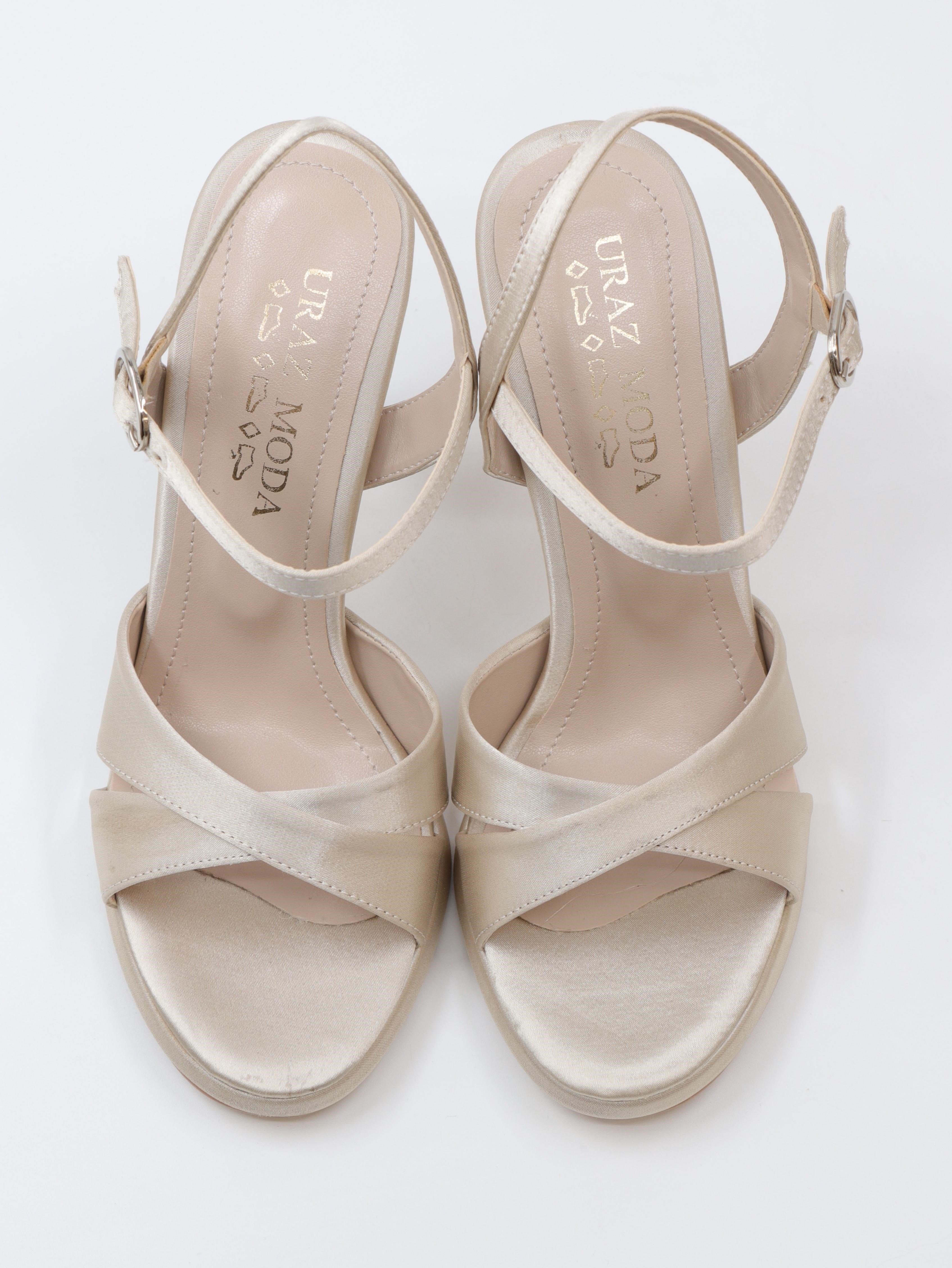 Nesil Shoes Uraz 700 Ten Saten Topuklu Kadın Sandalet