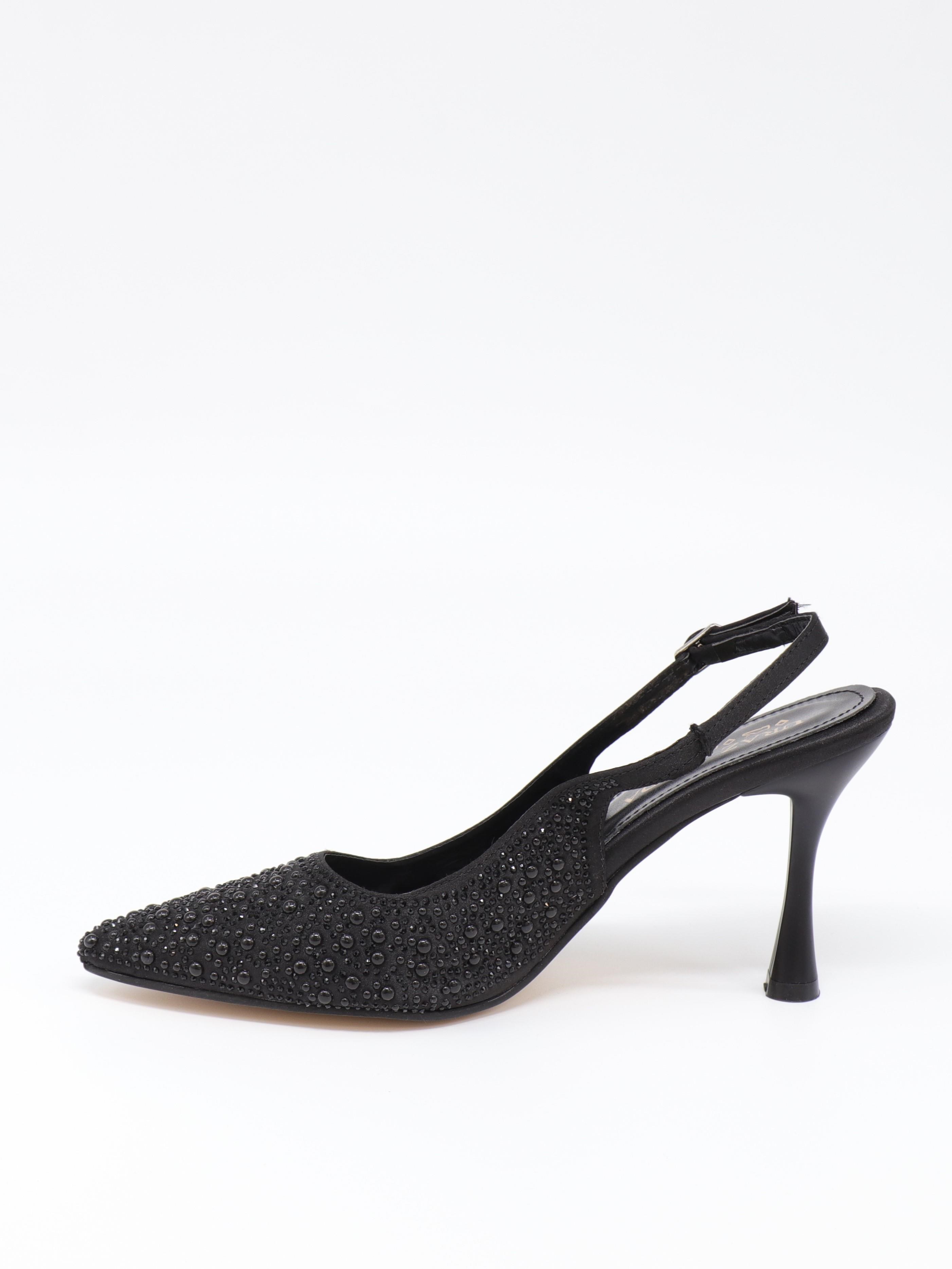 Nesil Shoes Uraz 760 Siyah Taşlı Topuklu Kadın Sandalet