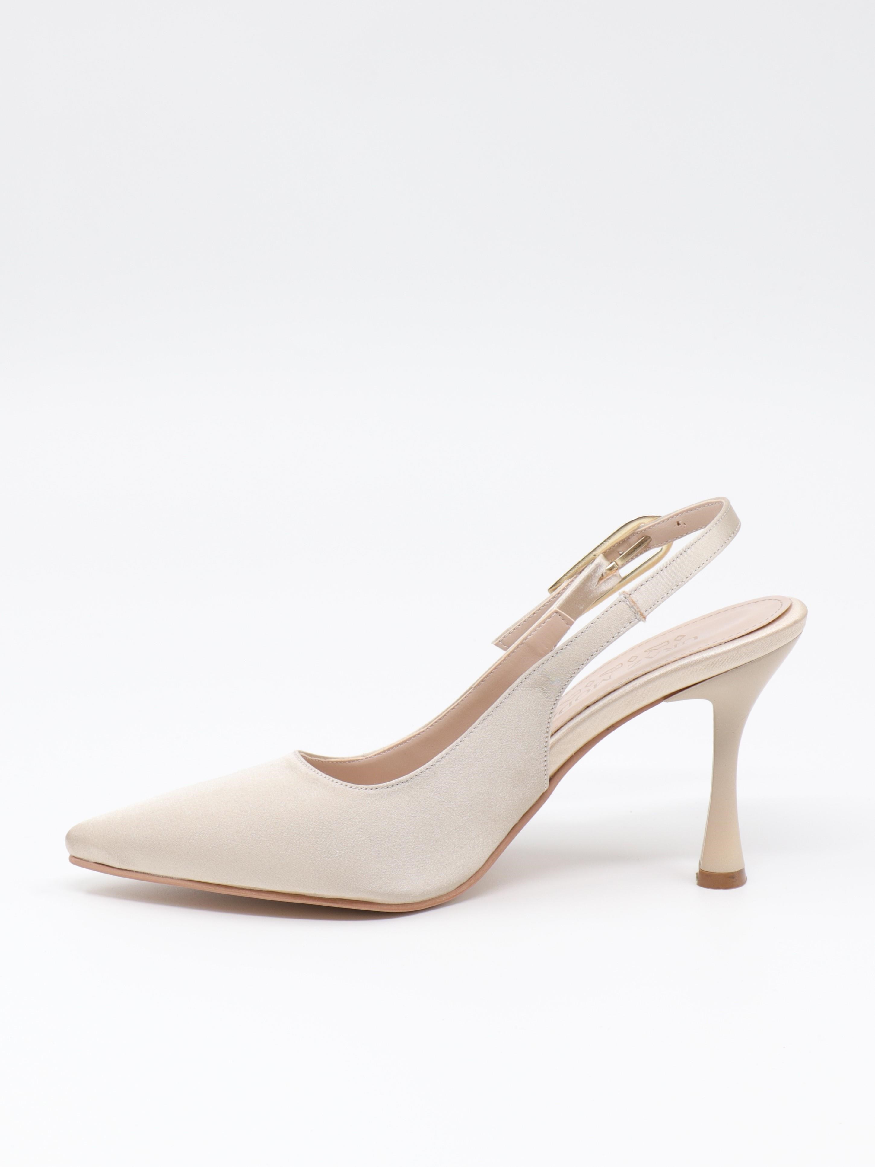 Nesil Shoes Uraz 800 Ten Saten Arkası Açık Topuklu Kadın Ayakkabı