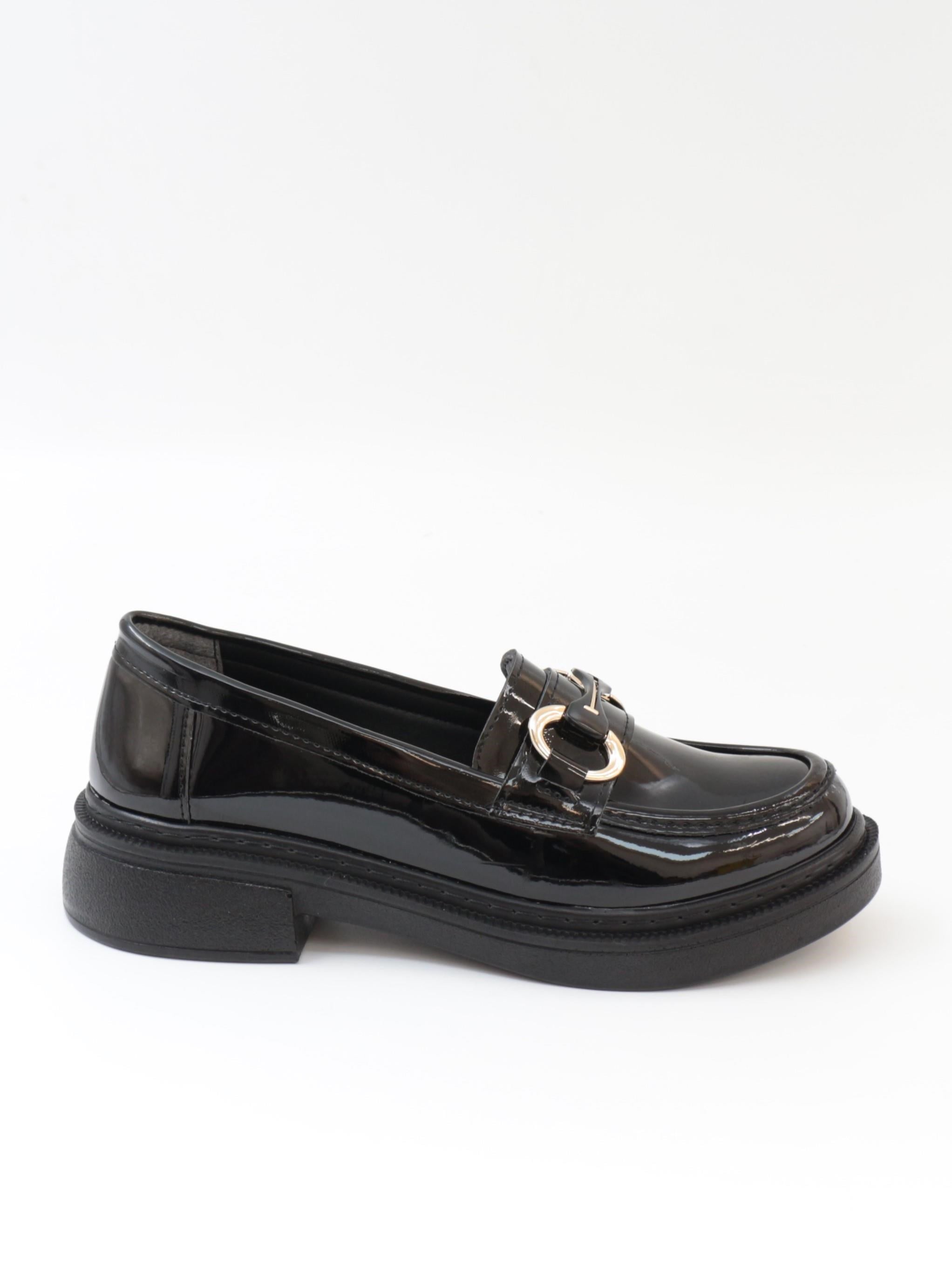 Nesil Shoes Wiss 1803  Siyah Rugan Maskulen Kadın Ayakkabı