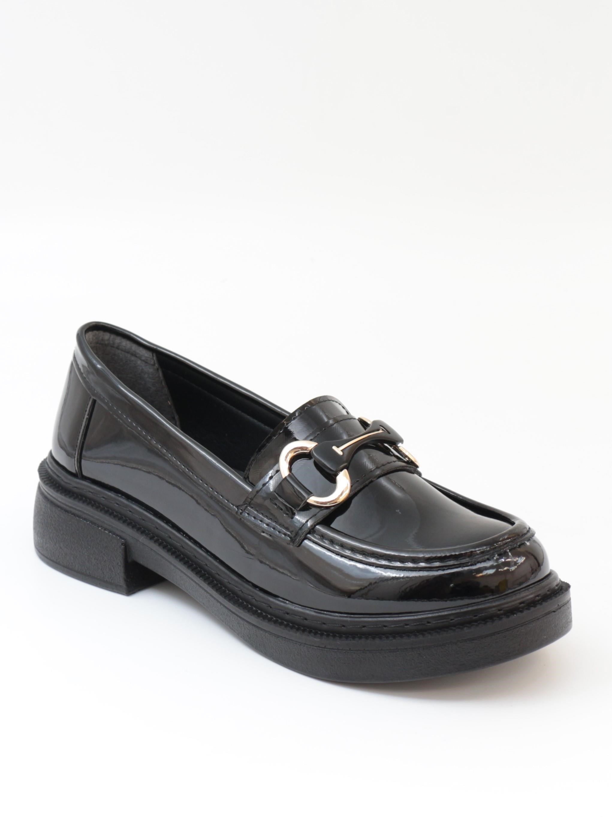 Nesil Shoes Wiss 1803  Siyah Rugan Maskulen Kadın Ayakkabı