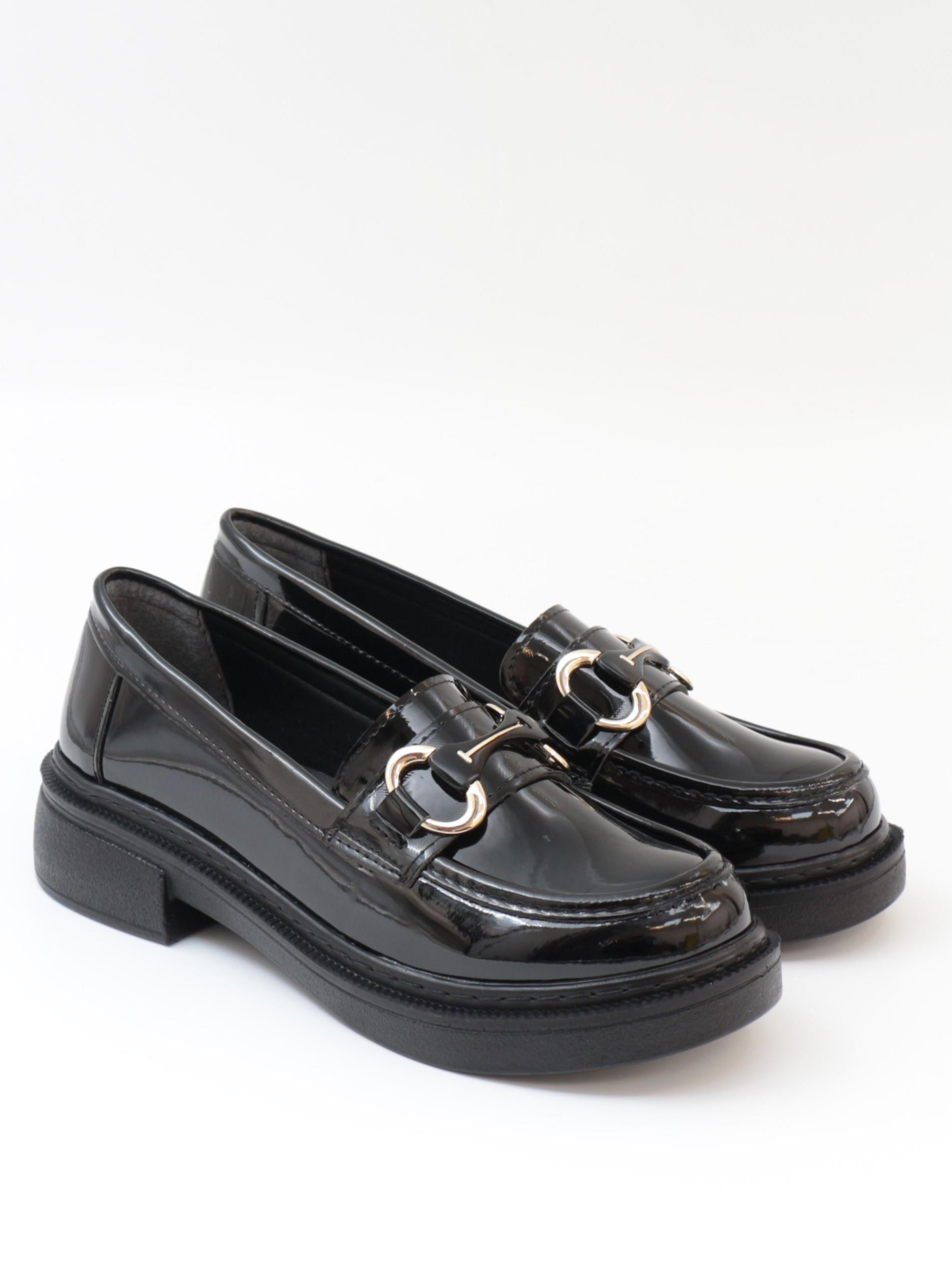 Nesil Shoes Wiss 1803  Siyah Rugan Maskulen Kadın Ayakkabı