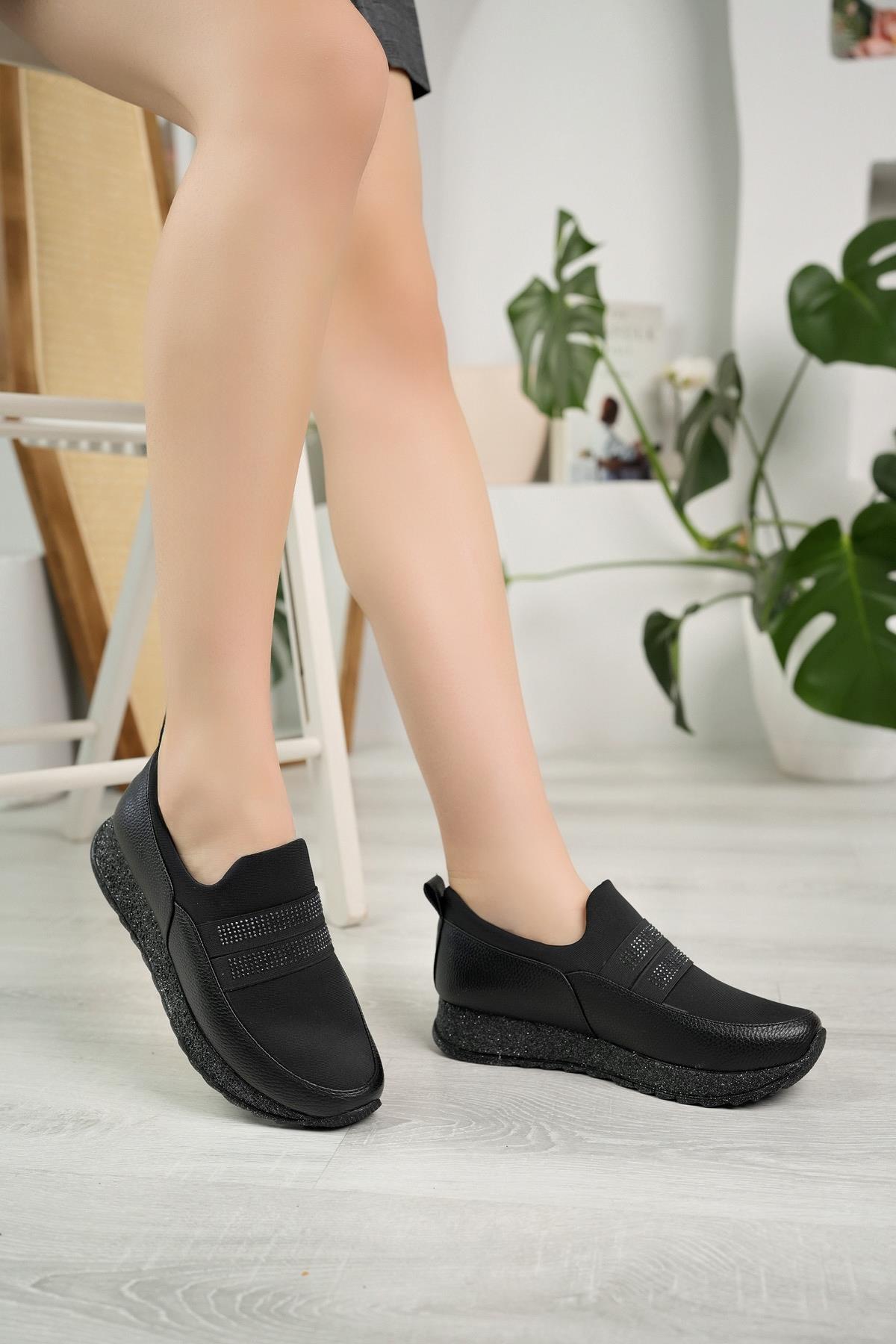 Nesil Shoes Wiss 510 Siyah Anatomik Kadın Ayakkabı