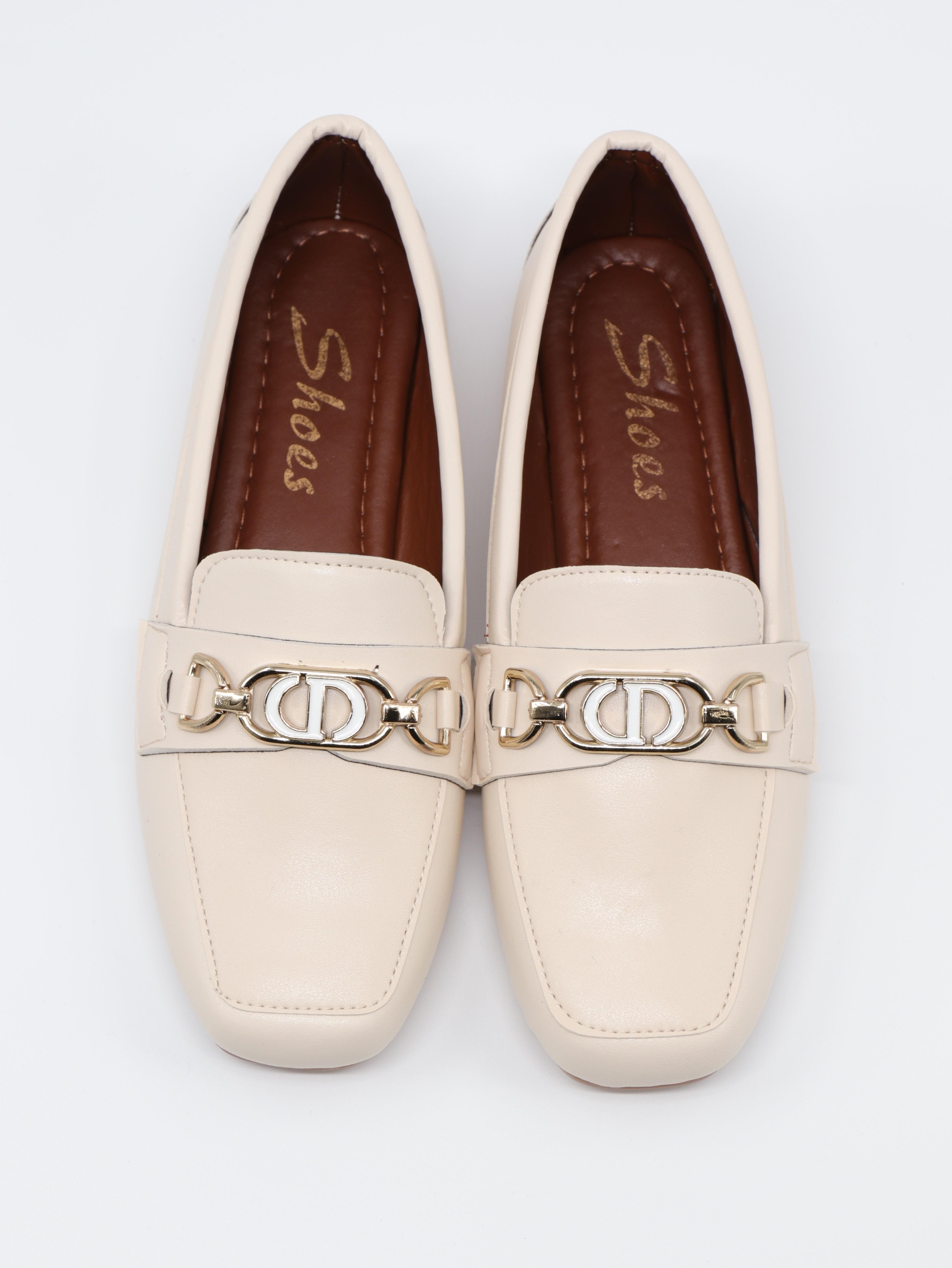Nesil Shoes Ypr C04 krem Tokalı Kadın Babet