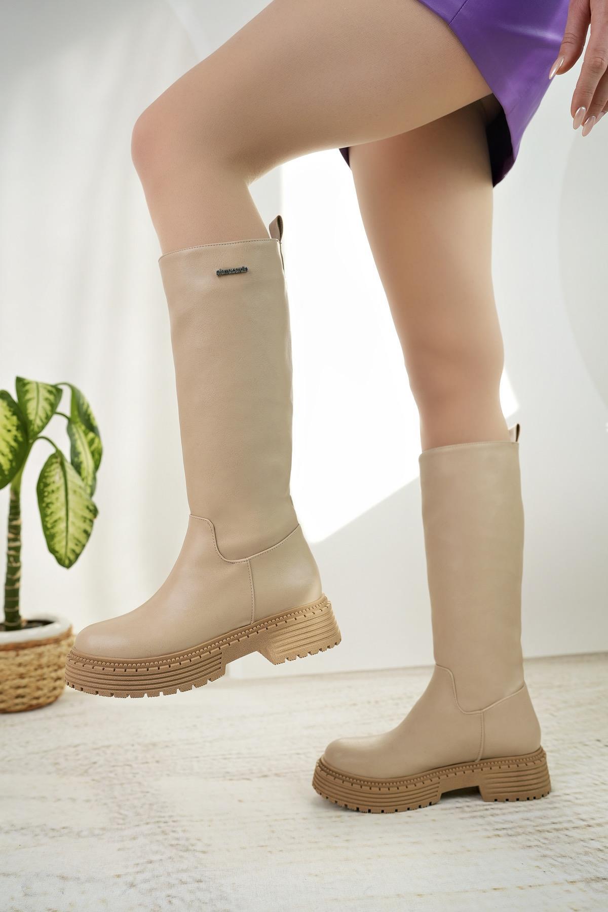 Pierre Cardin 52443 Bej Kadın Çizme