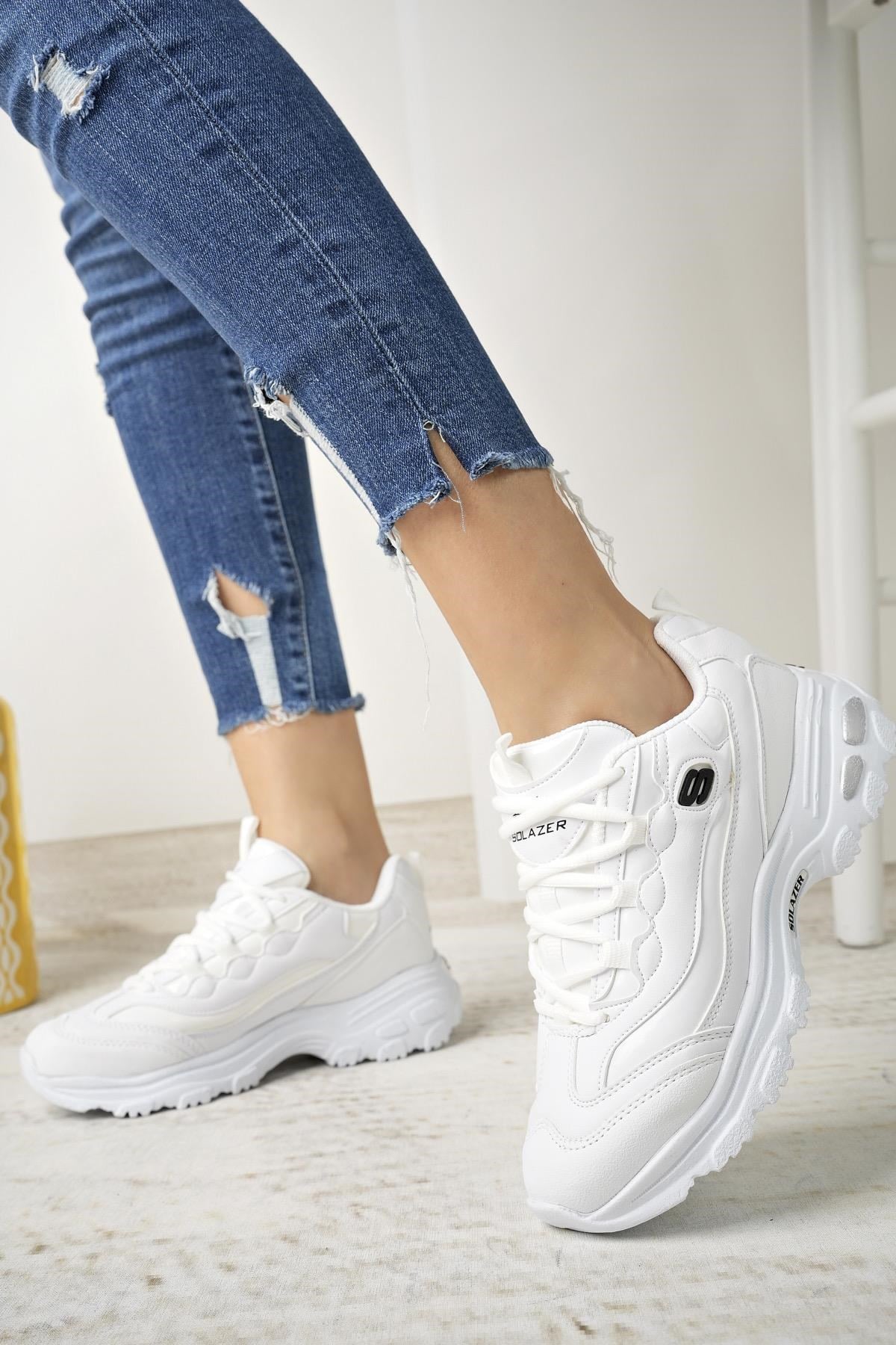 Solazer 049 Beyaz Anatomik Memory Foam Kadın Sneakers