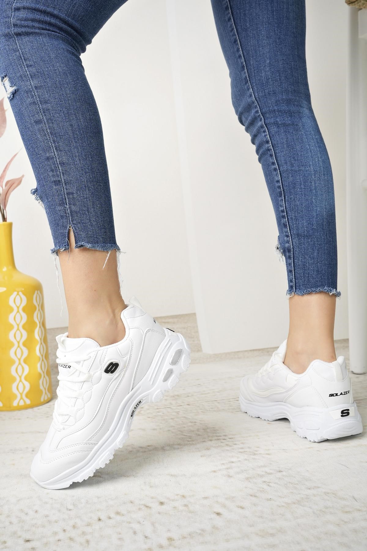Solazer 049 Beyaz Anatomik Memory Foam Kadın Sneakers