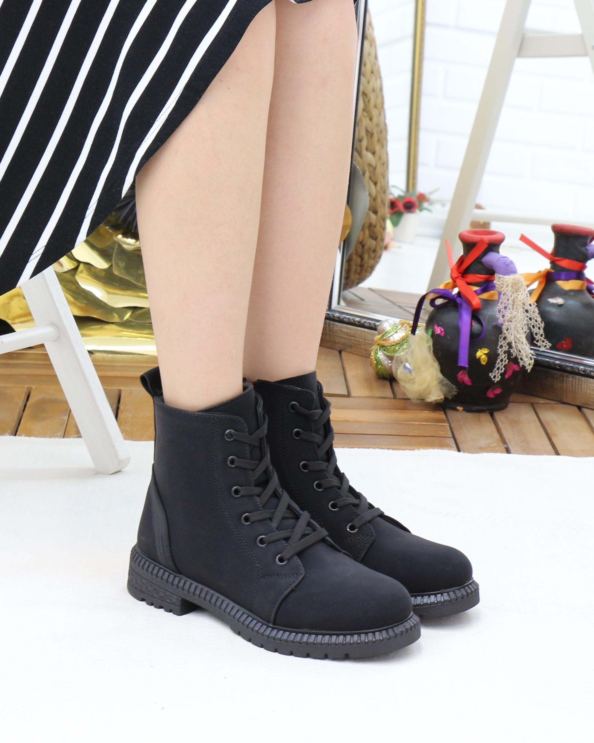 Twingo 8125 Siyah Zümrüt Kürklü Kışlık Kaymaz Taban Kadın Bot