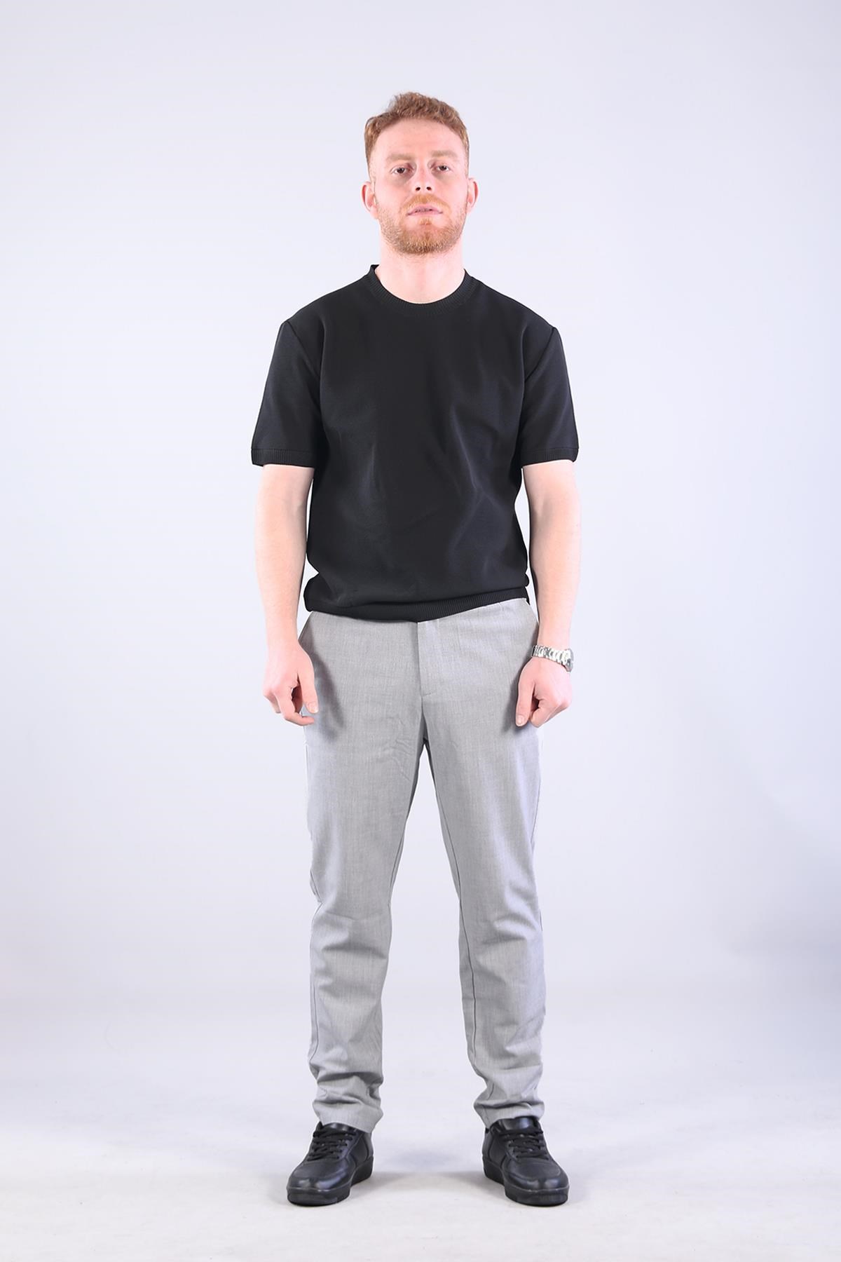 T-shirtmckanzie10023 Bisiklet Yaka Petek Örgü Triko T-shirtkadınerkek