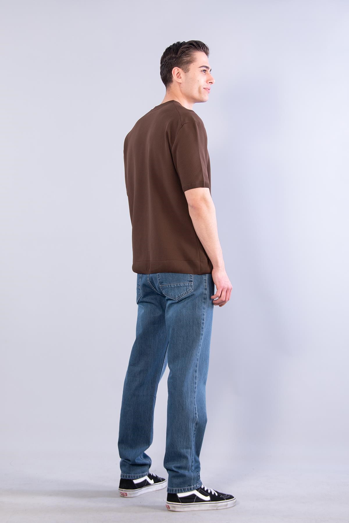 T-shirtmckanzie10023 Bisiklet Yaka Petek Örgü Triko T-shirtkadınerkek