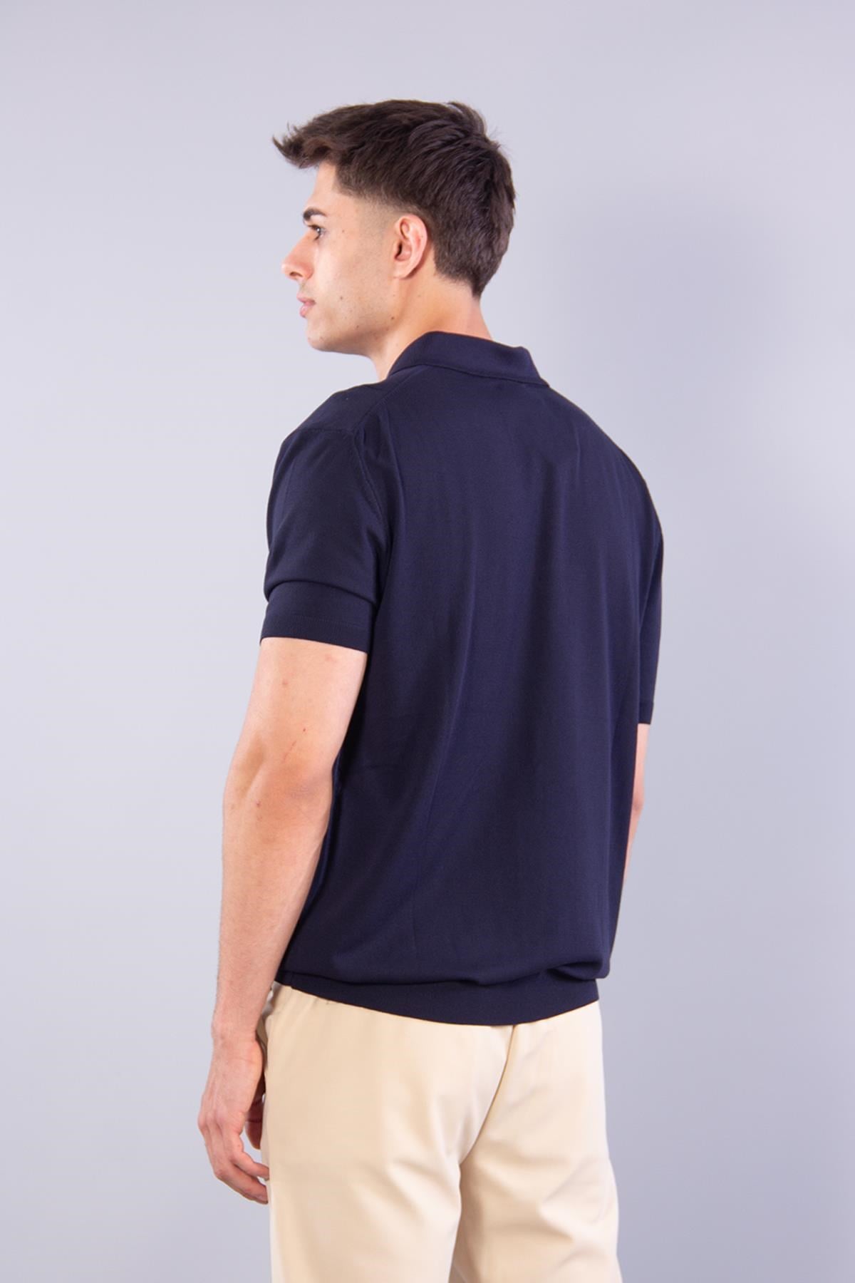 T-shirtmckanzie10026 Kendinden Şeritli Fermuarlı Yakalı Triko T-shirtkadınerkek