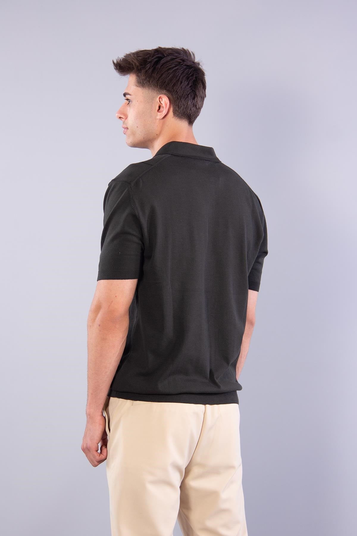 T-shirtmckanzie10026 Kendinden Şeritli Fermuarlı Yakalı Triko T-shirtkadınerkek
