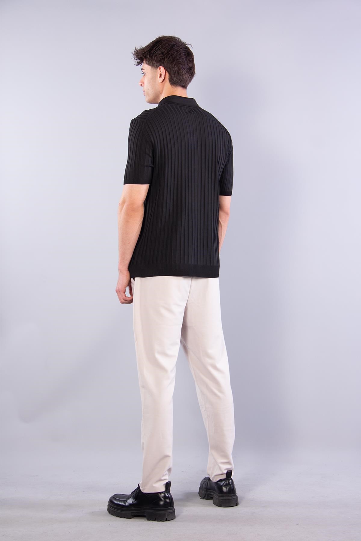 T-shirtmckanzie10028 Polo Yaka Düğmeli Fitilli Triko T-shirtkadınerkek