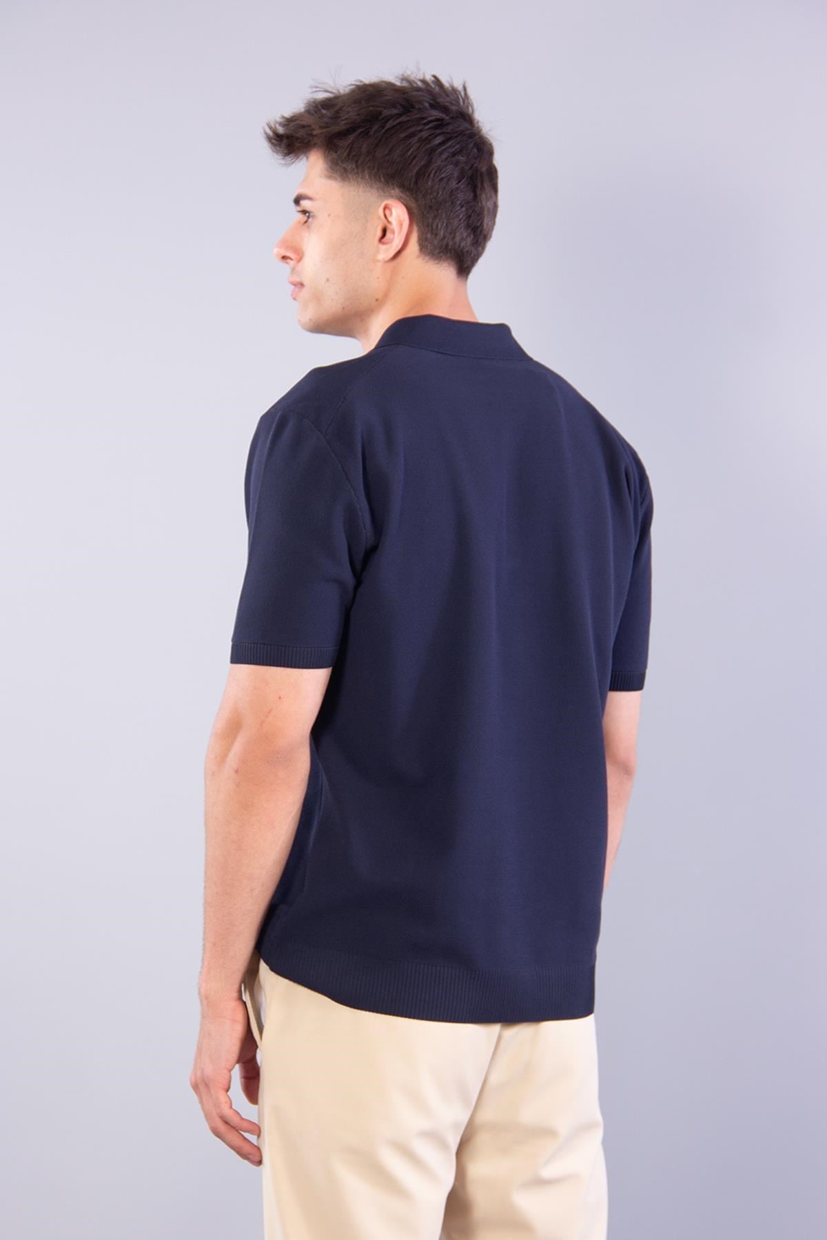 T-shirtmckanzie10030 Fermuarlı Gömlek Yaka Kısa Kol T-shirtkadınerkek