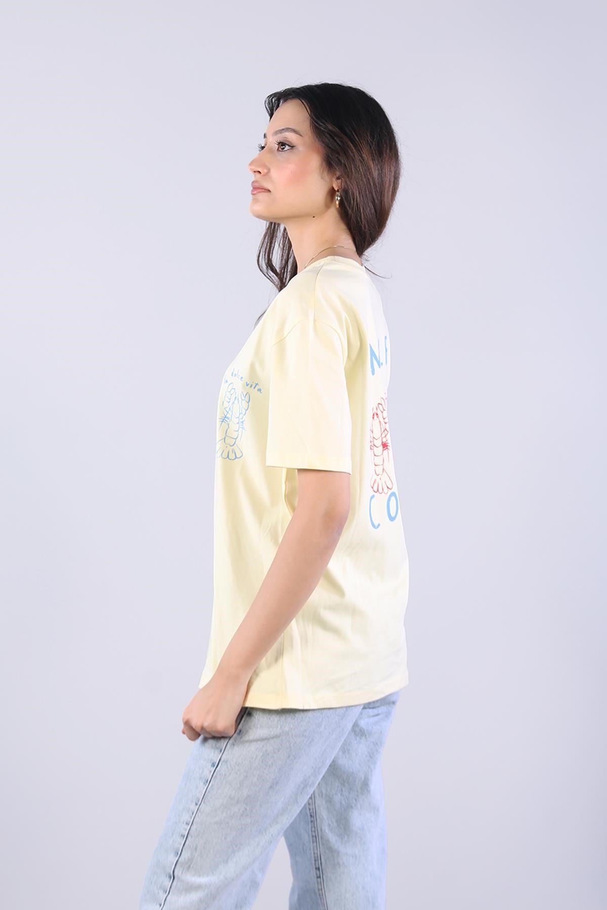 T-shirtmckanzie10576 La Dolce Vita Istakoz Baskılı O Yaka T-shirtkadınerkek