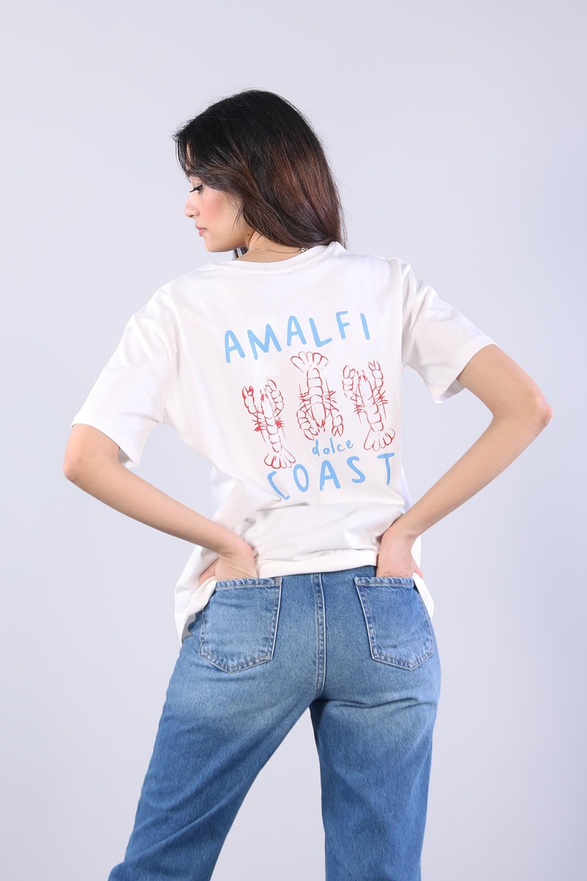 T-shirtmckanzie10576 La Dolce Vita Istakoz Baskılı O Yaka T-shirtkadınerkek