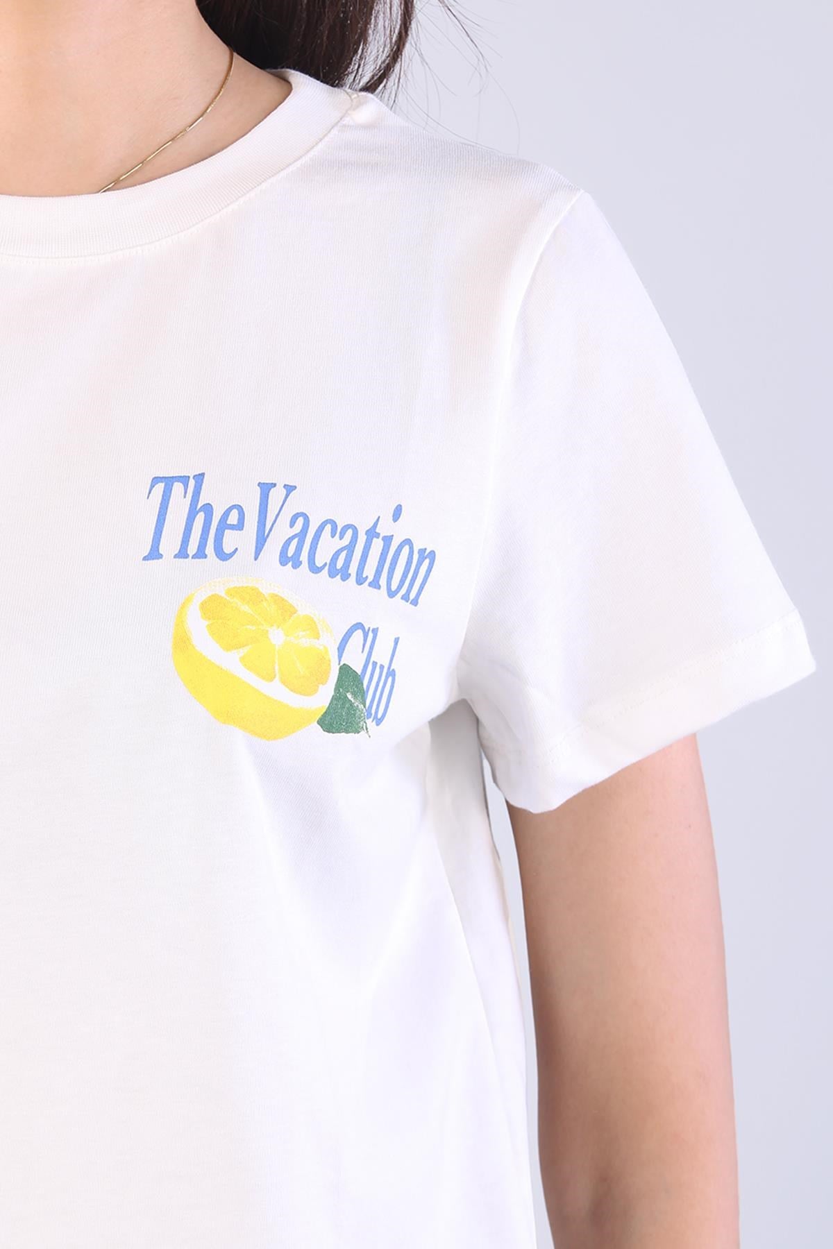 T-shirtmckanzie10620 The Vacation Club Limon Baskılı O Yaka T-shirtkadınerkek