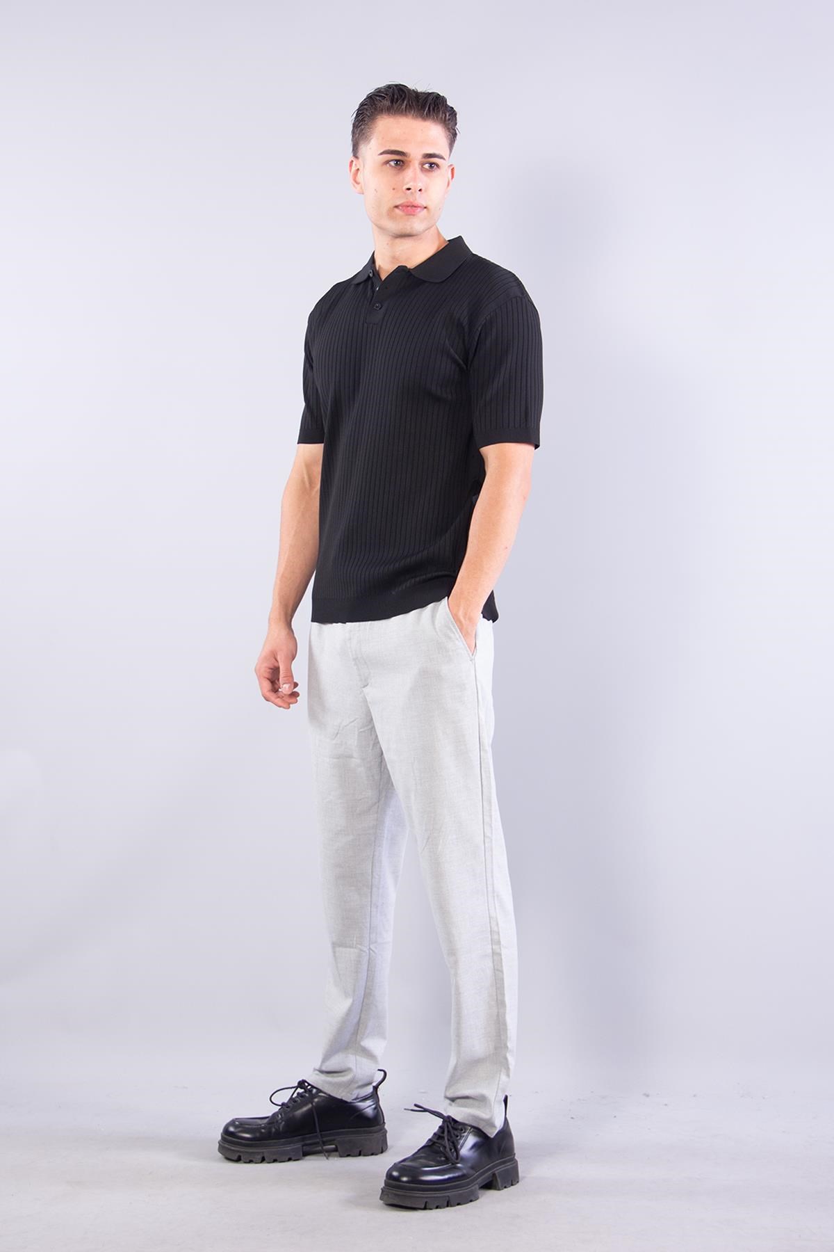 T-shirtmckanzie109 Polo Yaka Düğmeli Fitilli Triko T-shirtkadınerkek