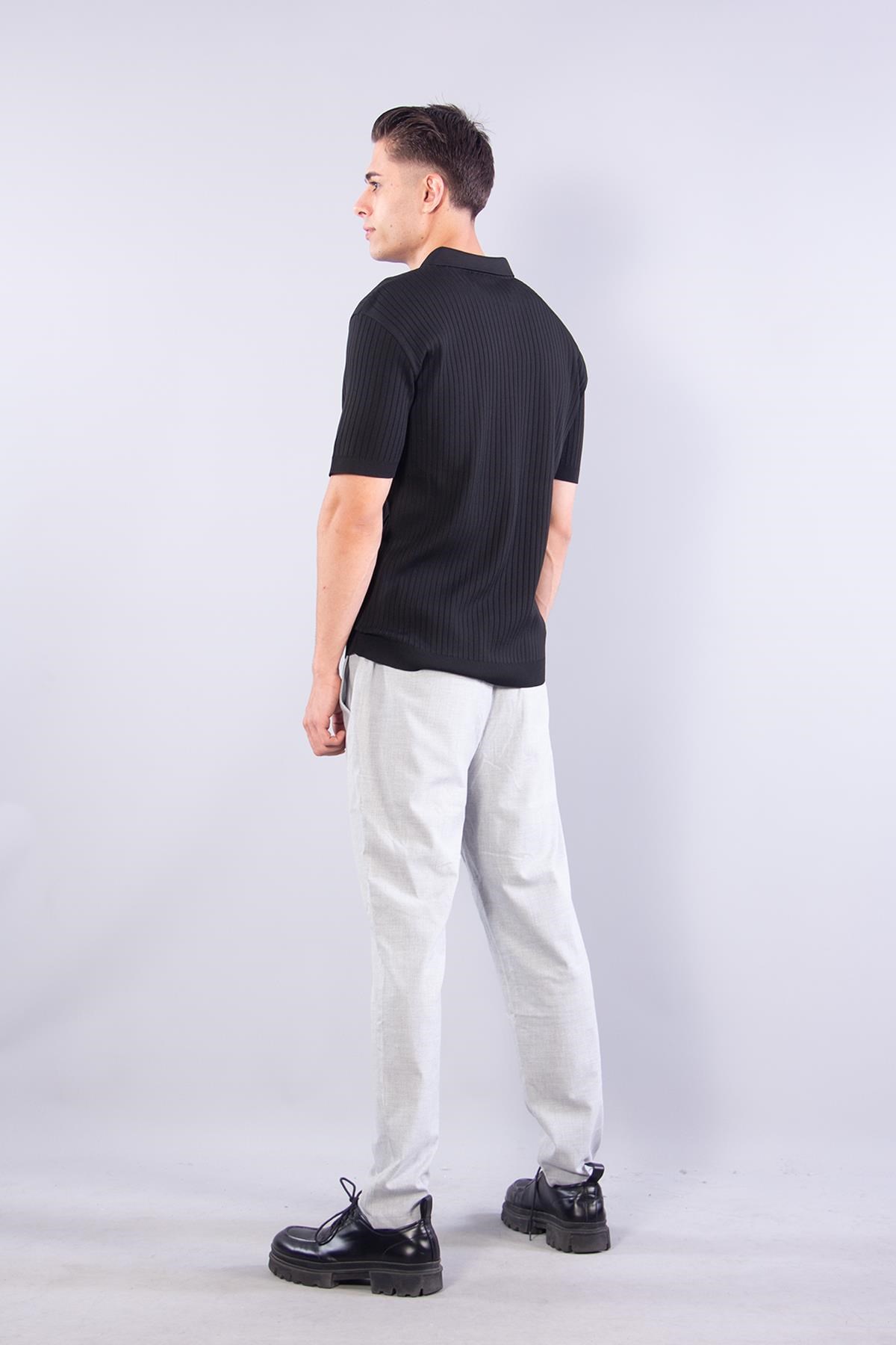 T-shirtmckanzie109 Polo Yaka Düğmeli Fitilli Triko T-shirtkadınerkek