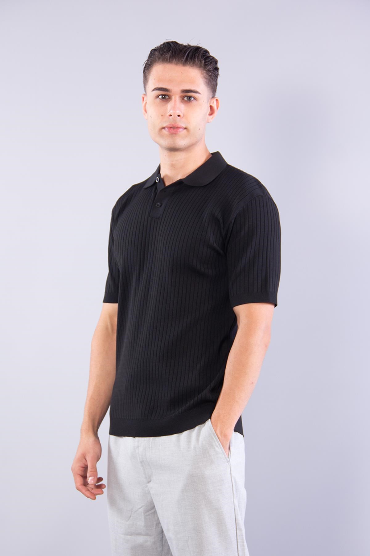 T-shirtmckanzie109 Polo Yaka Düğmeli Fitilli Triko T-shirtkadınerkek