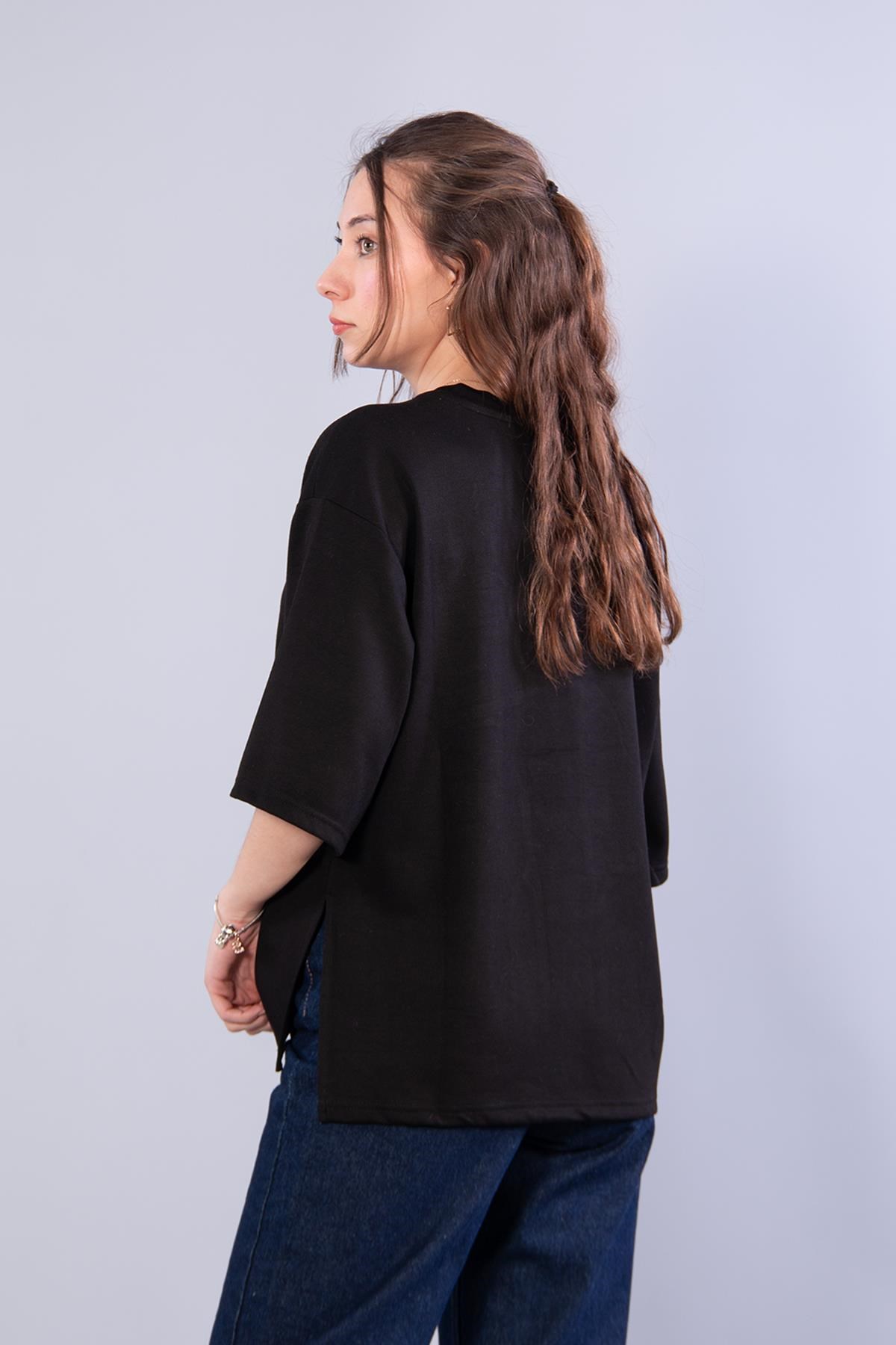 T-shirtmckanzie11066 Yanları Yırtmaçlı Modal Kumaş Salaş O Yaka T-shirtkadınerkek