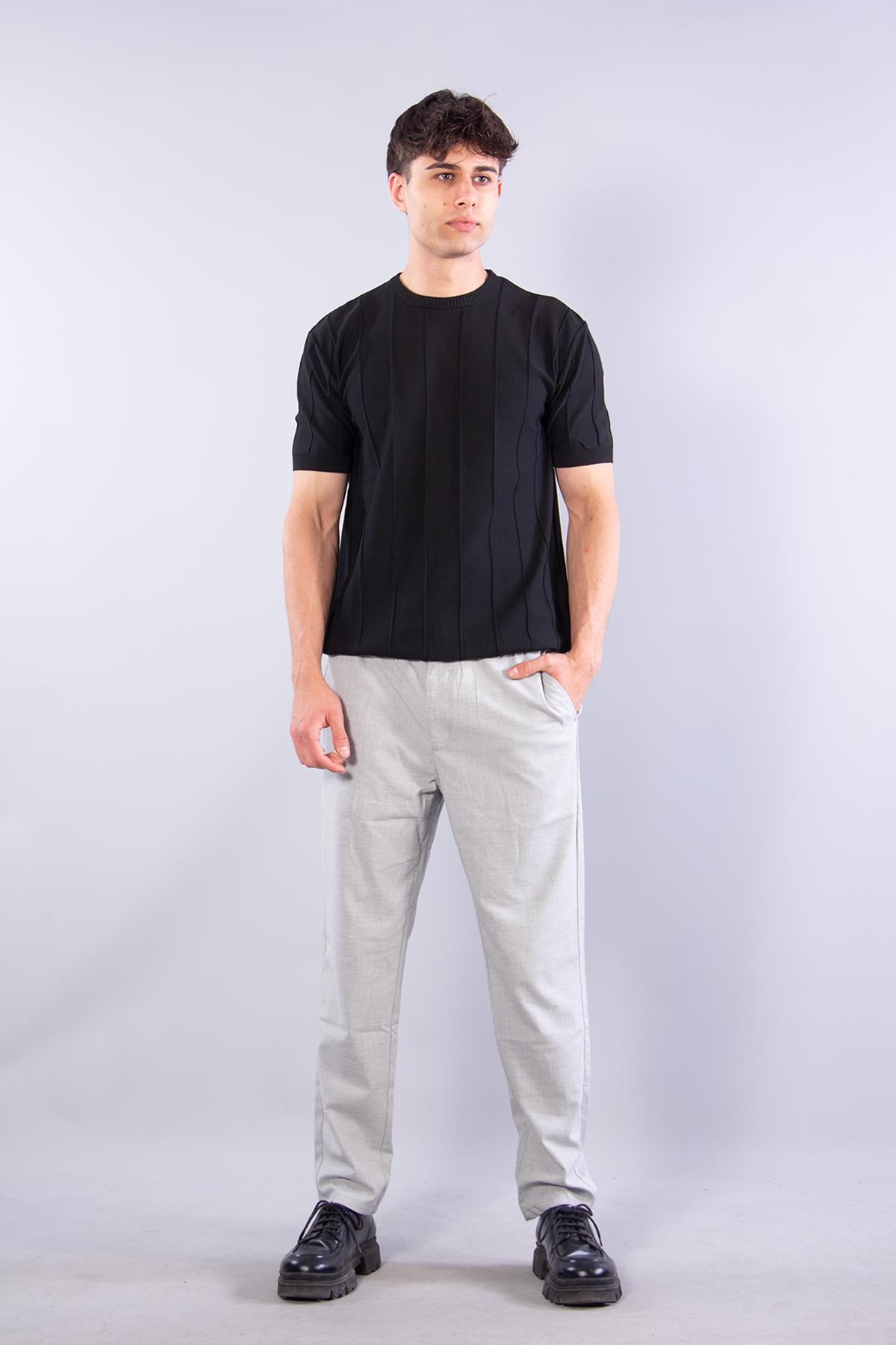 T-shirtmckanzie114 O Yaka Kendinden Fitilli Triko T-shirtkadınerkek