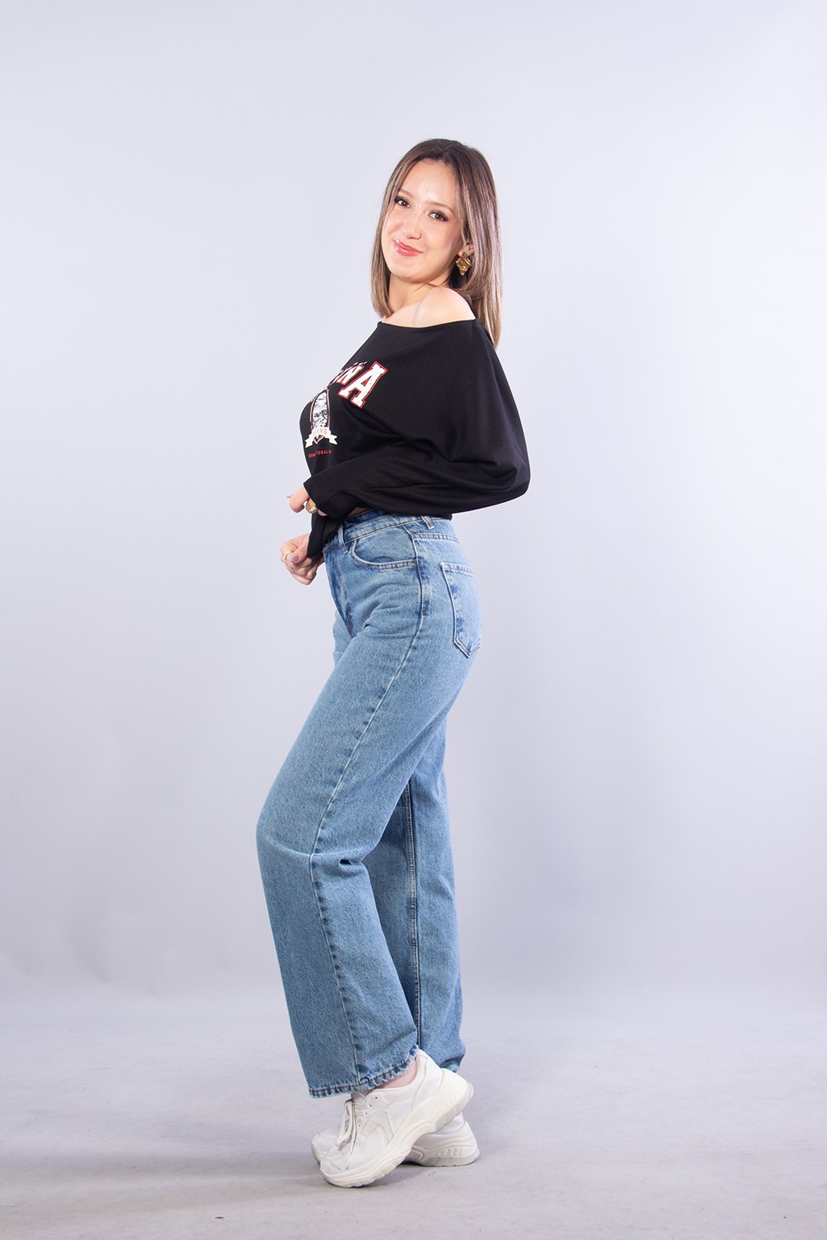 Bluzmckanzie12341 Arızona Baskılı Açık Yaka Bluzkadınerkek