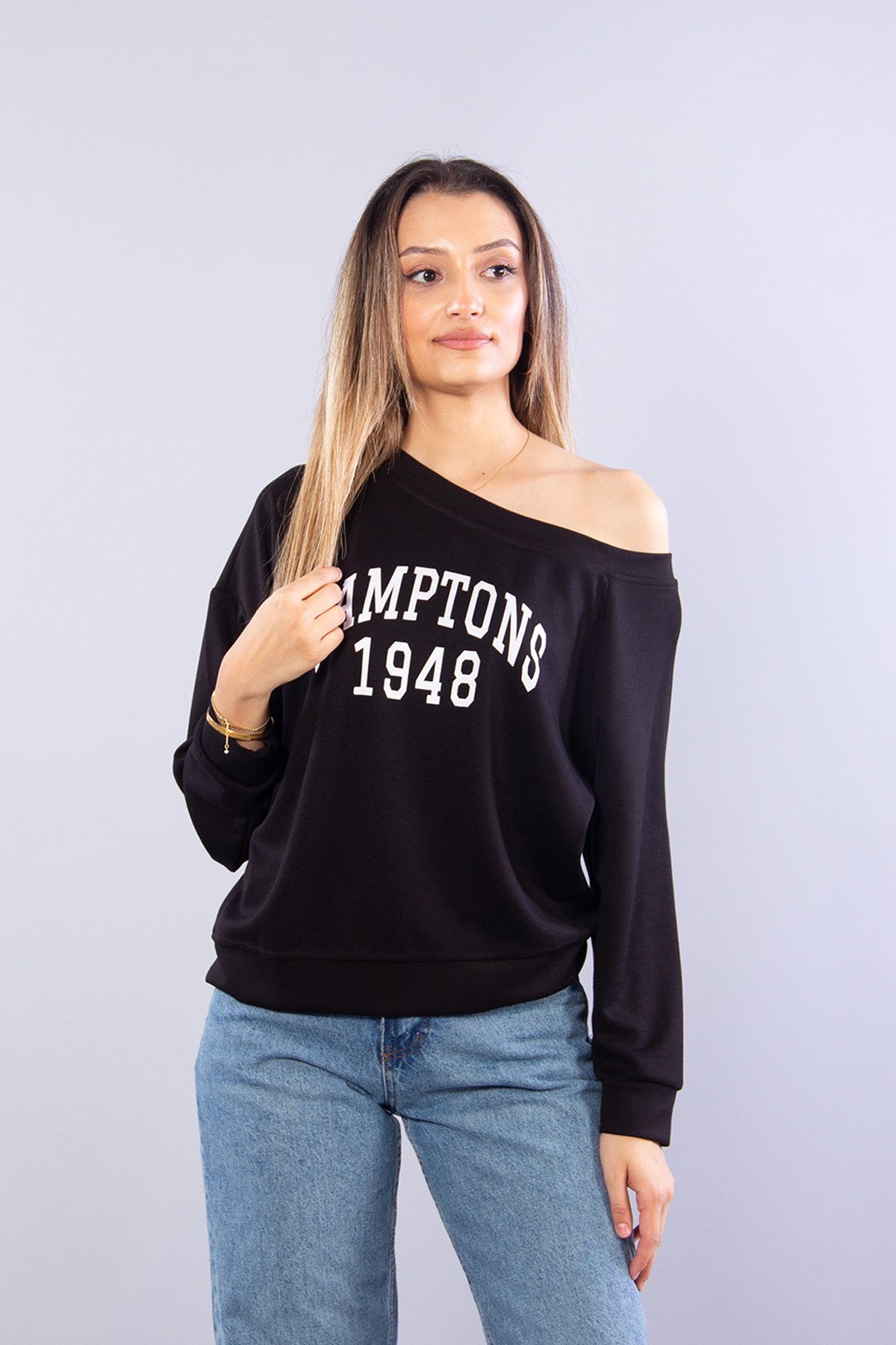 Sweatmckanzie12465 Hamptons 1948 Açık Yaka Sweatkadınerkek