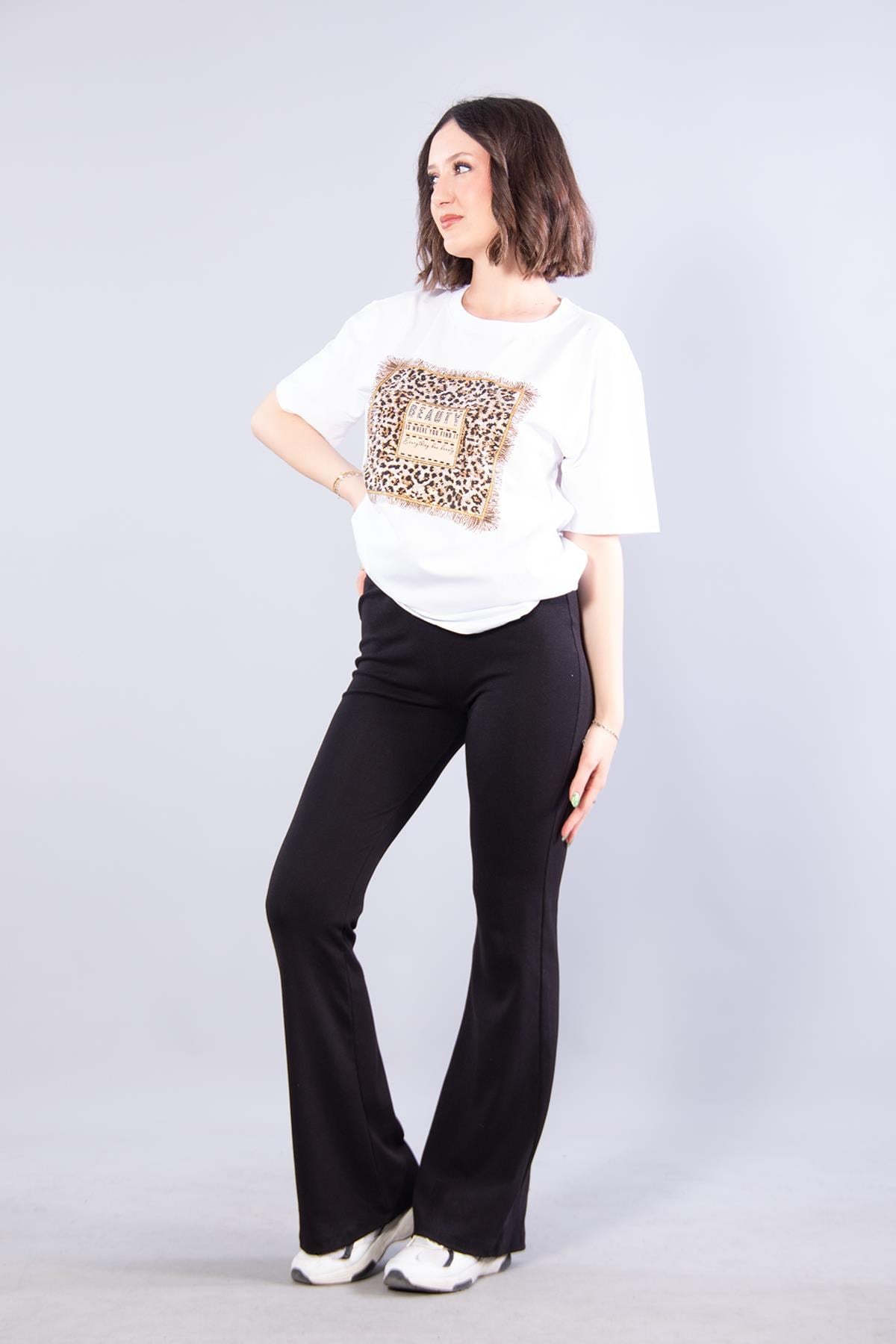T-shirtmckanzie2005 Beauty Leopar Baskılı T-shirtkadınerkek
