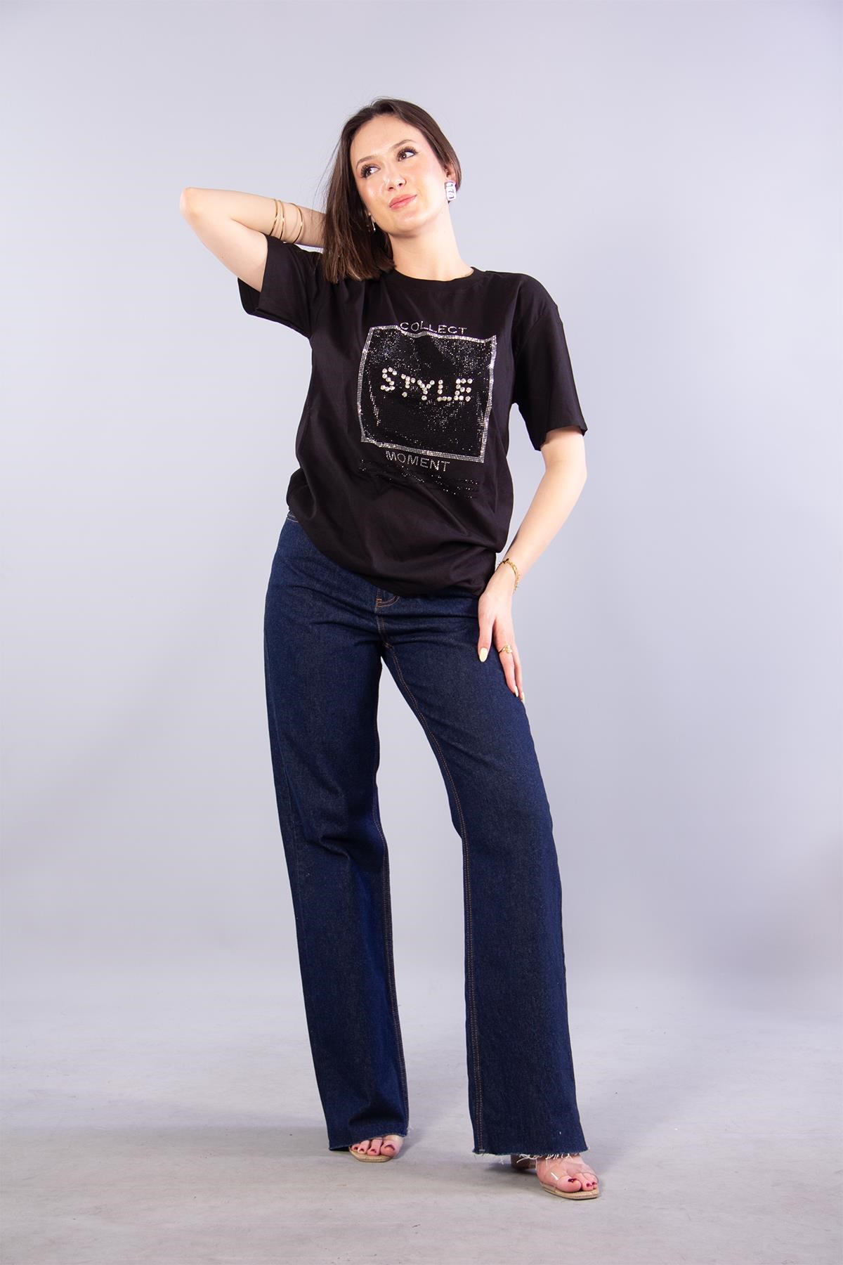 T-shirtmckanzie2007 Style Taşlı O Yaka T-shirtkadınerkek