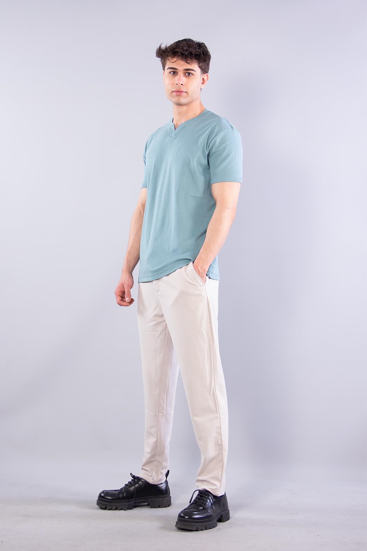 T-shirtmckanzie2122 Hakim Yaka  Modern Fit %100 Pamuk Basic T-shirtkadınerkek