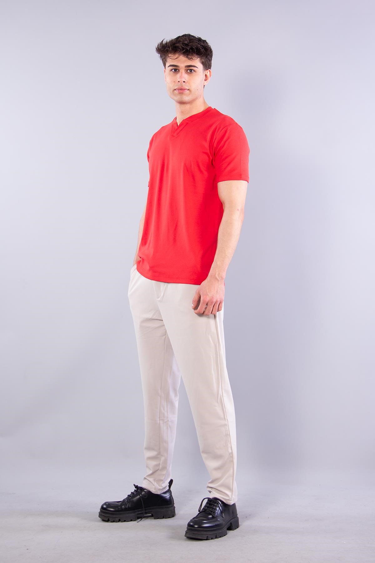 T-shirtmckanzie2122 Hakim Yaka  Modern Fit %100 Pamuk Basic T-shirtkadınerkek