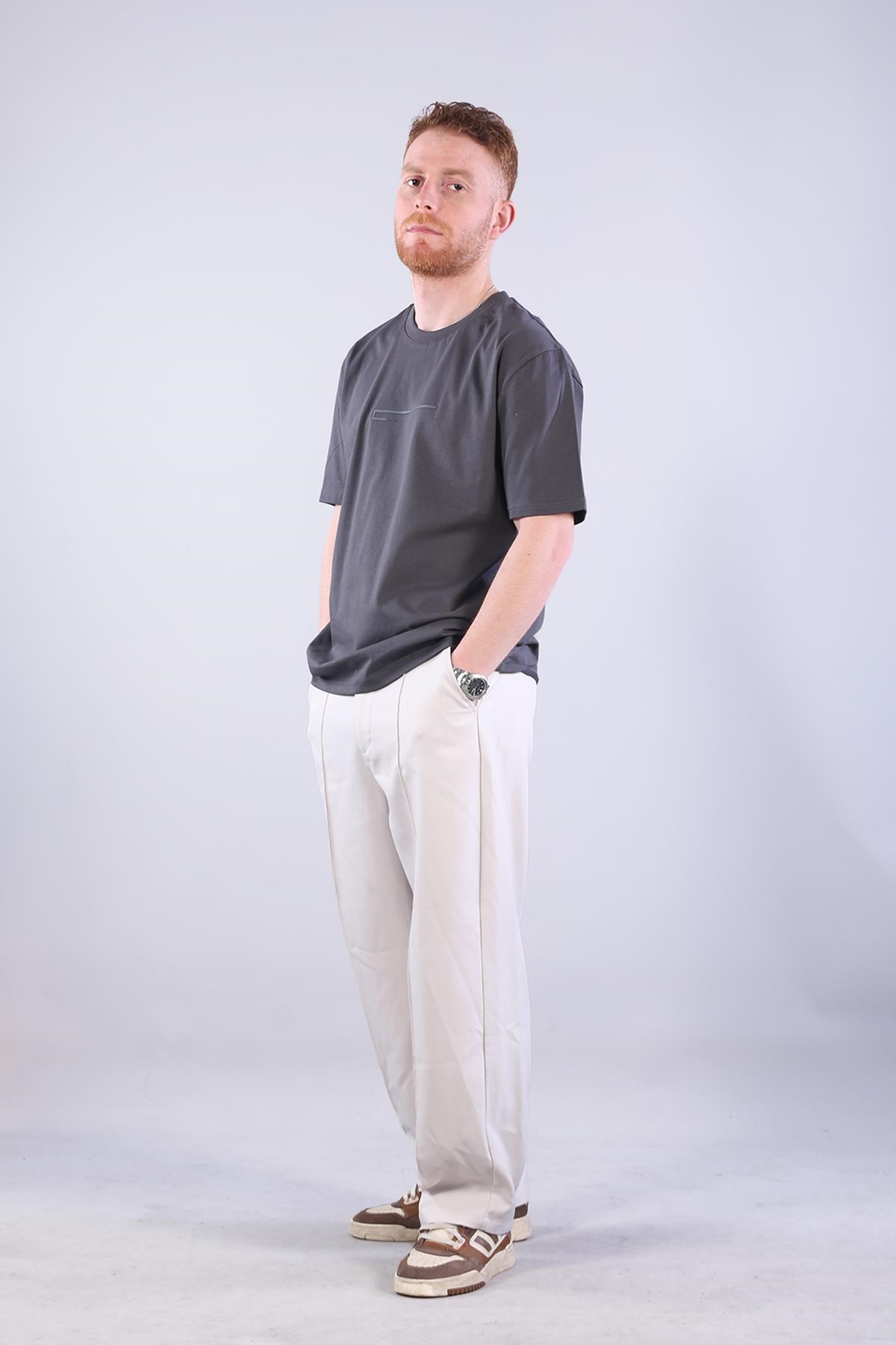 T-shirtmckanzie2271 Baskı 1 O yaka 24*1 Süprem Oversize T-shirtkadınerkek