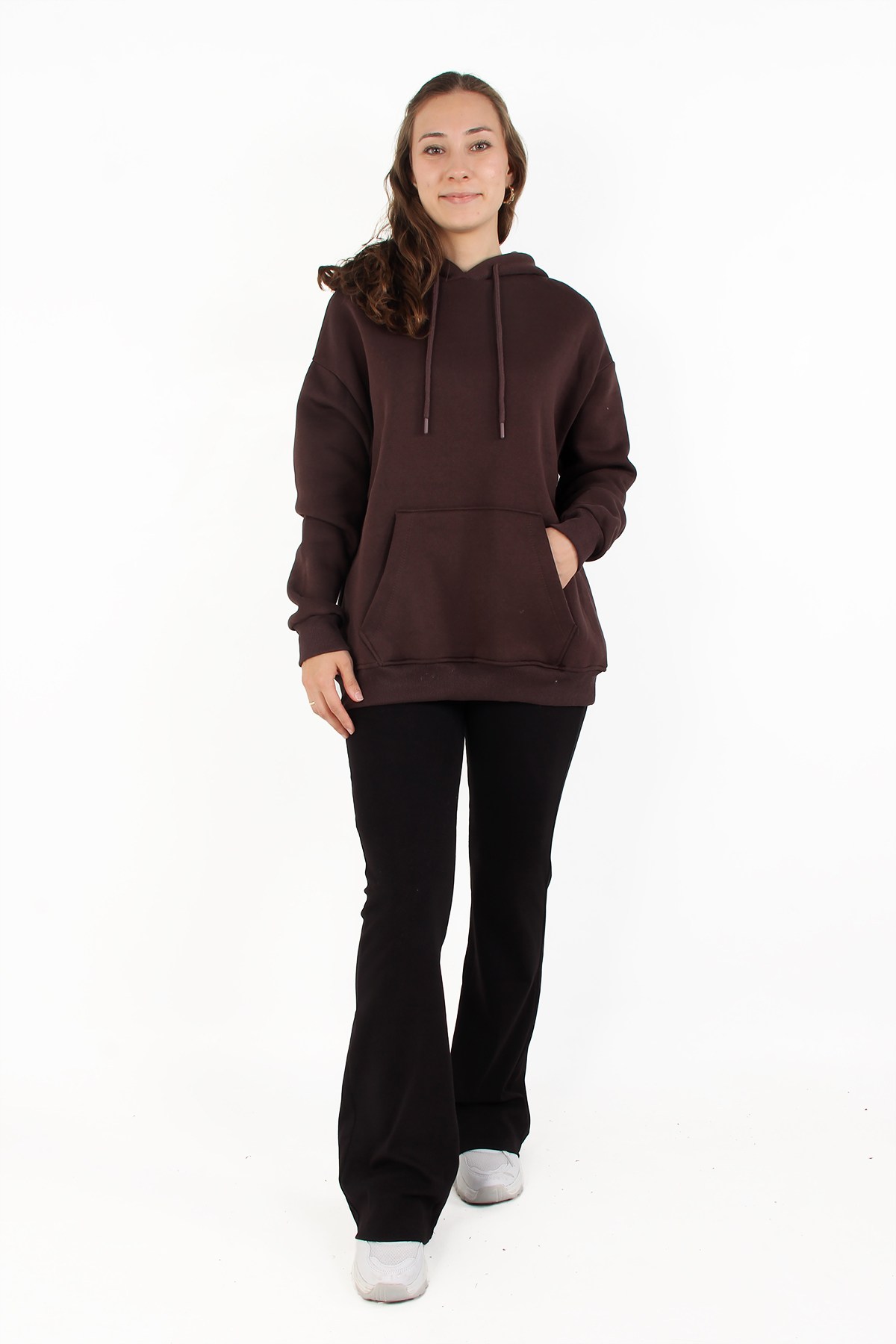 Sweatmckanzie2502 Kapşonlu Cepli Üç İplik Şardonlu Sweatkadınerkek