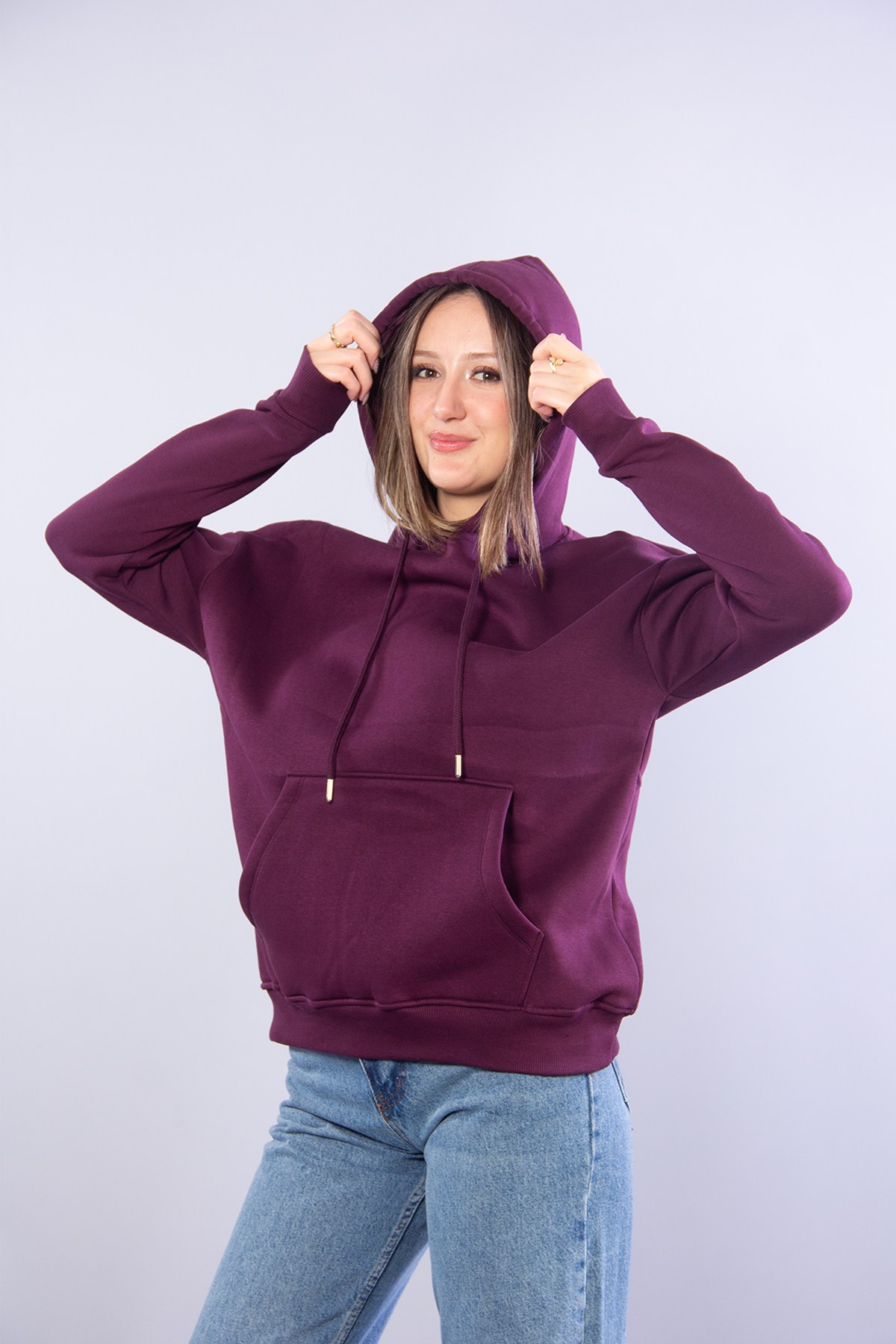 Sweatmckanzie2502 Kapşonlu Cepli Üç İplik Şardonlu Sweatkadınerkek