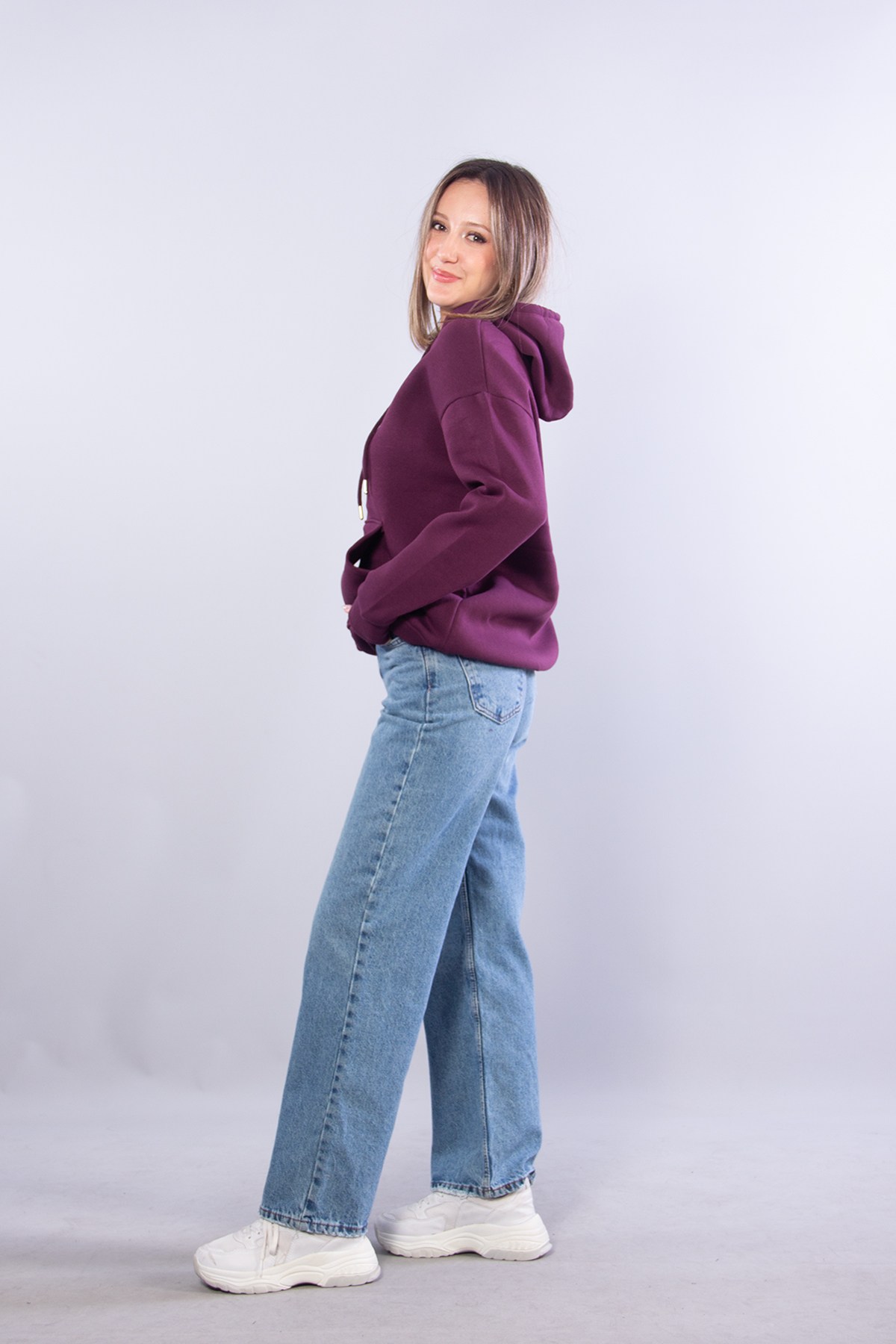 Sweatmckanzie2502 Kapşonlu Cepli Üç İplik Şardonlu Sweatkadınerkek