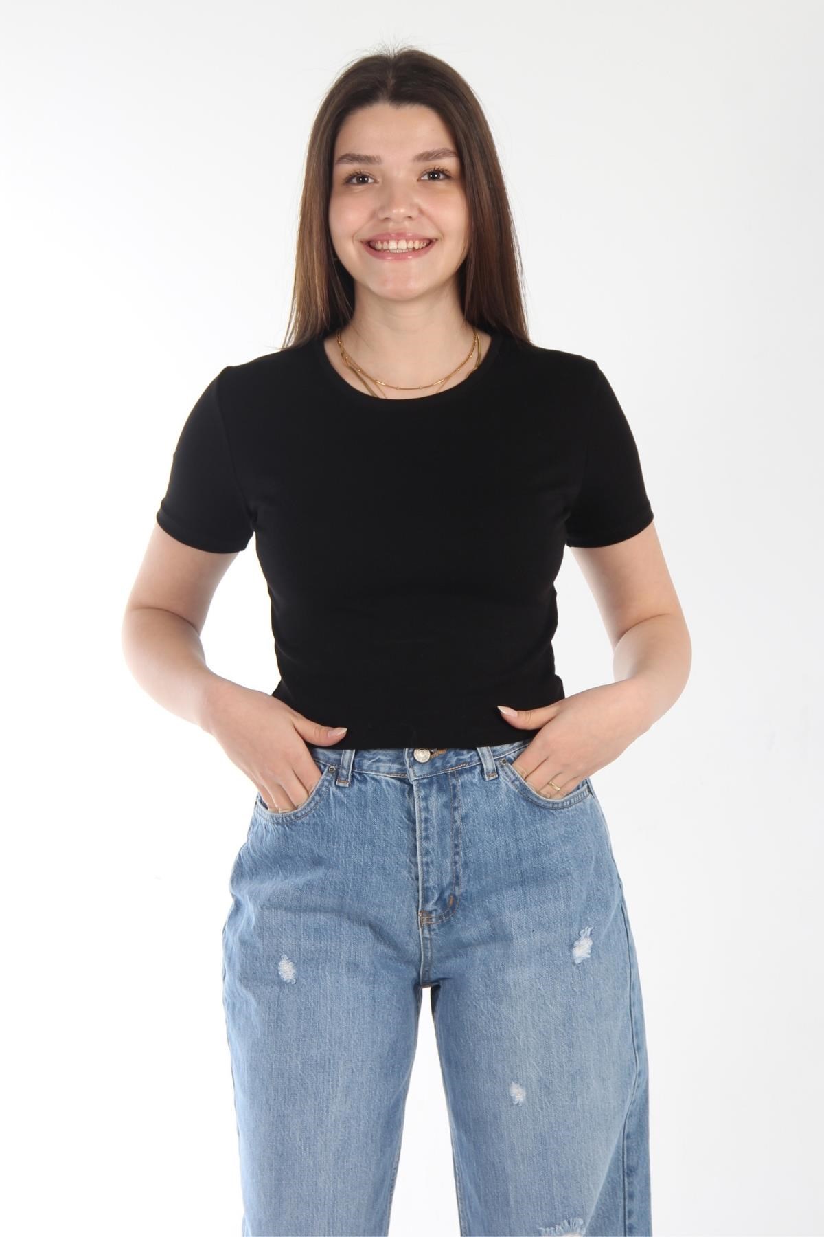 T-shirtmckanzie25511 Düz Kısa Ribana T-shirtkadınerkek