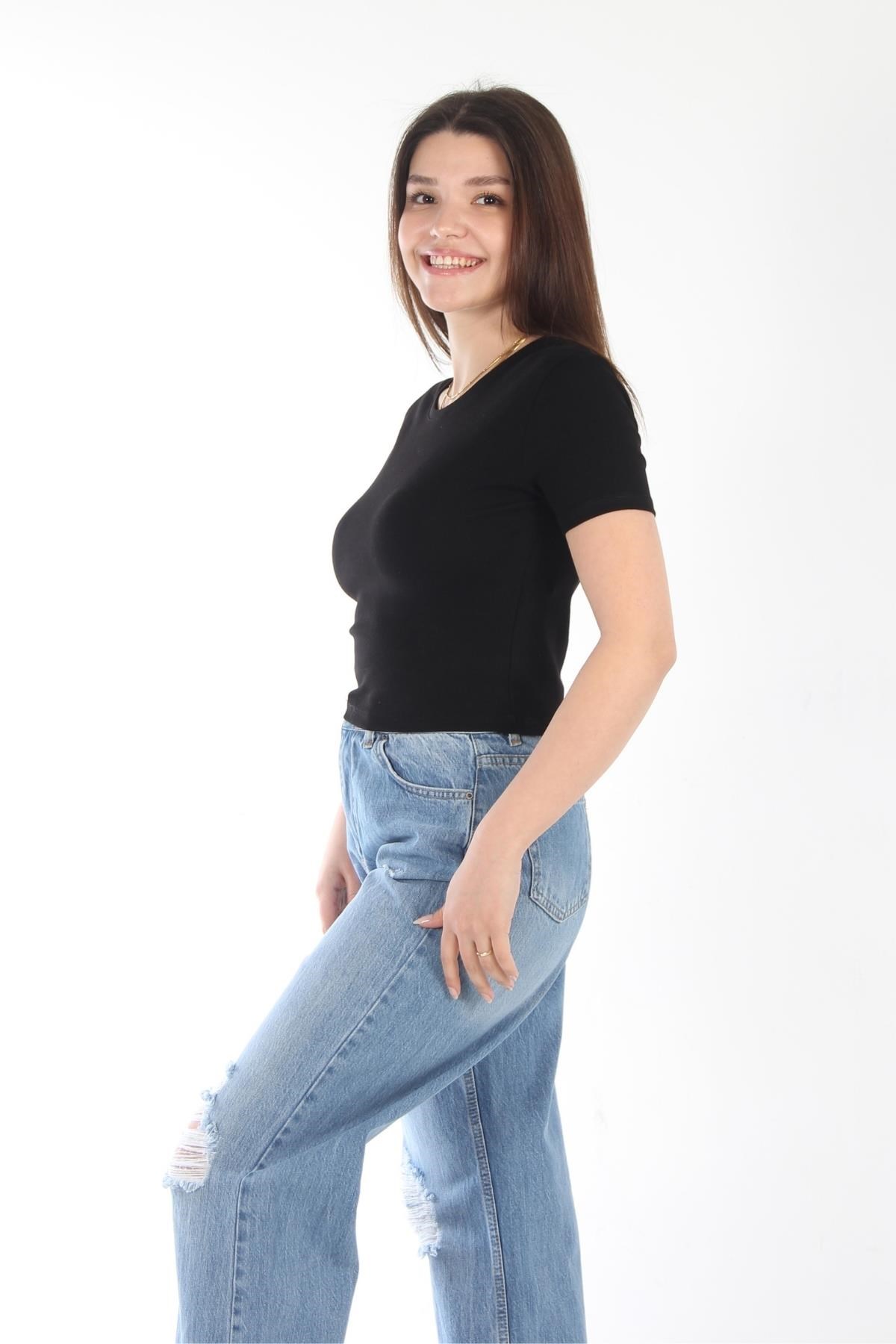 T-shirtmckanzie25511 Düz Kısa Ribana T-shirtkadınerkek