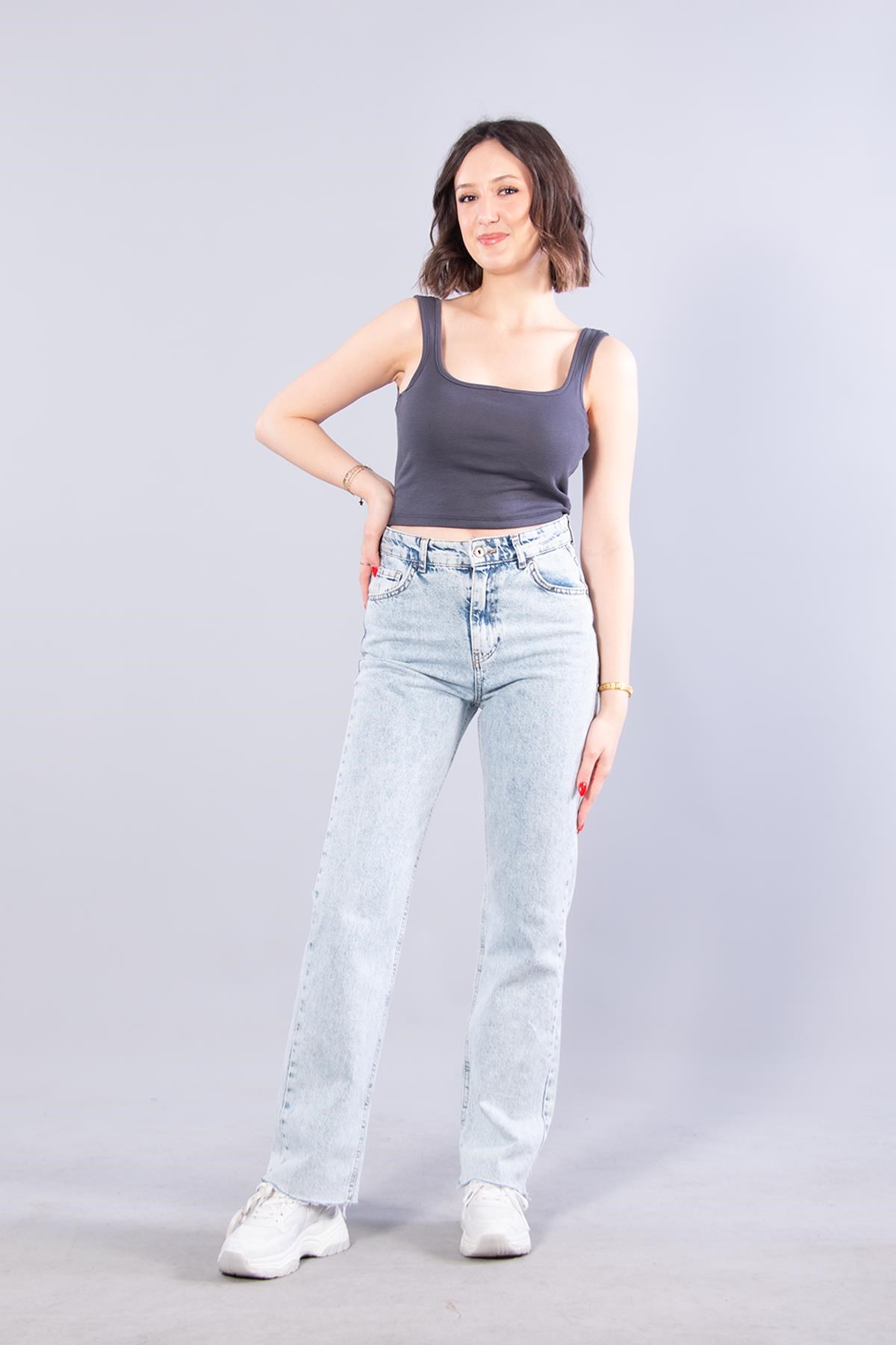 Bluzmckanzie25599 Kompak Ribana Kalın Askılı Bluzkadınerkek