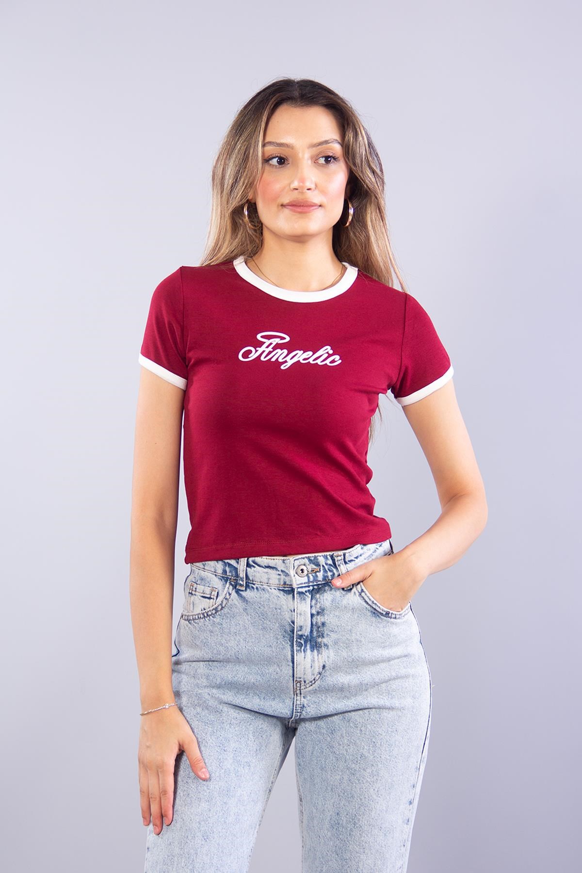 T-shirtmckanzie25669 Baskılı Garni Ribana Cropkadınerkek