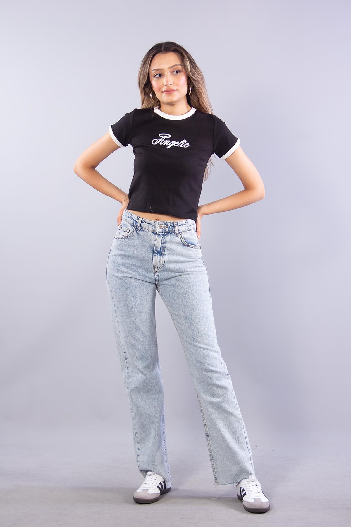 T-shirtmckanzie25669 Baskılı Garni Ribana Cropkadınerkek