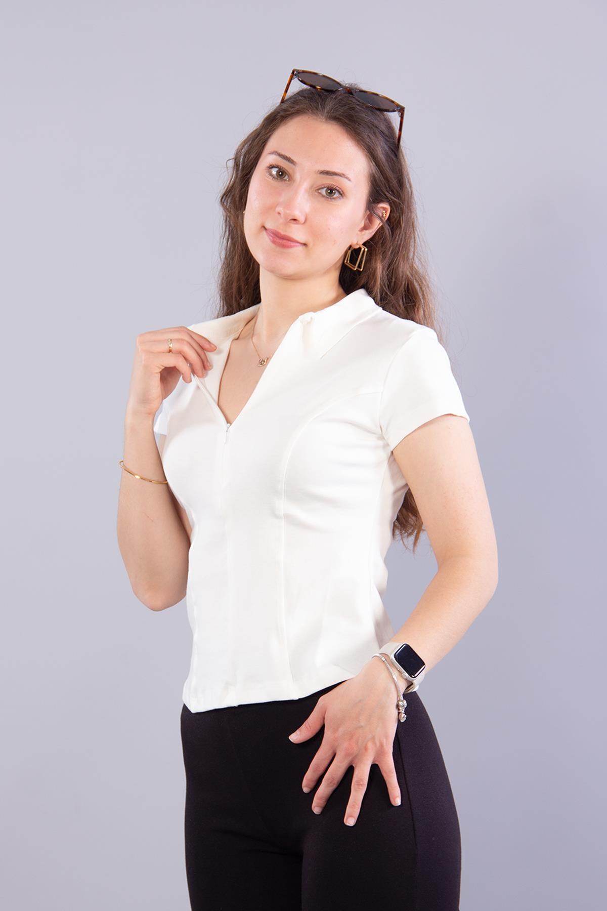 T-shirtmckanzie26651 Fermuarlı İnterlok Kumaş T-shirtkadınerkek
