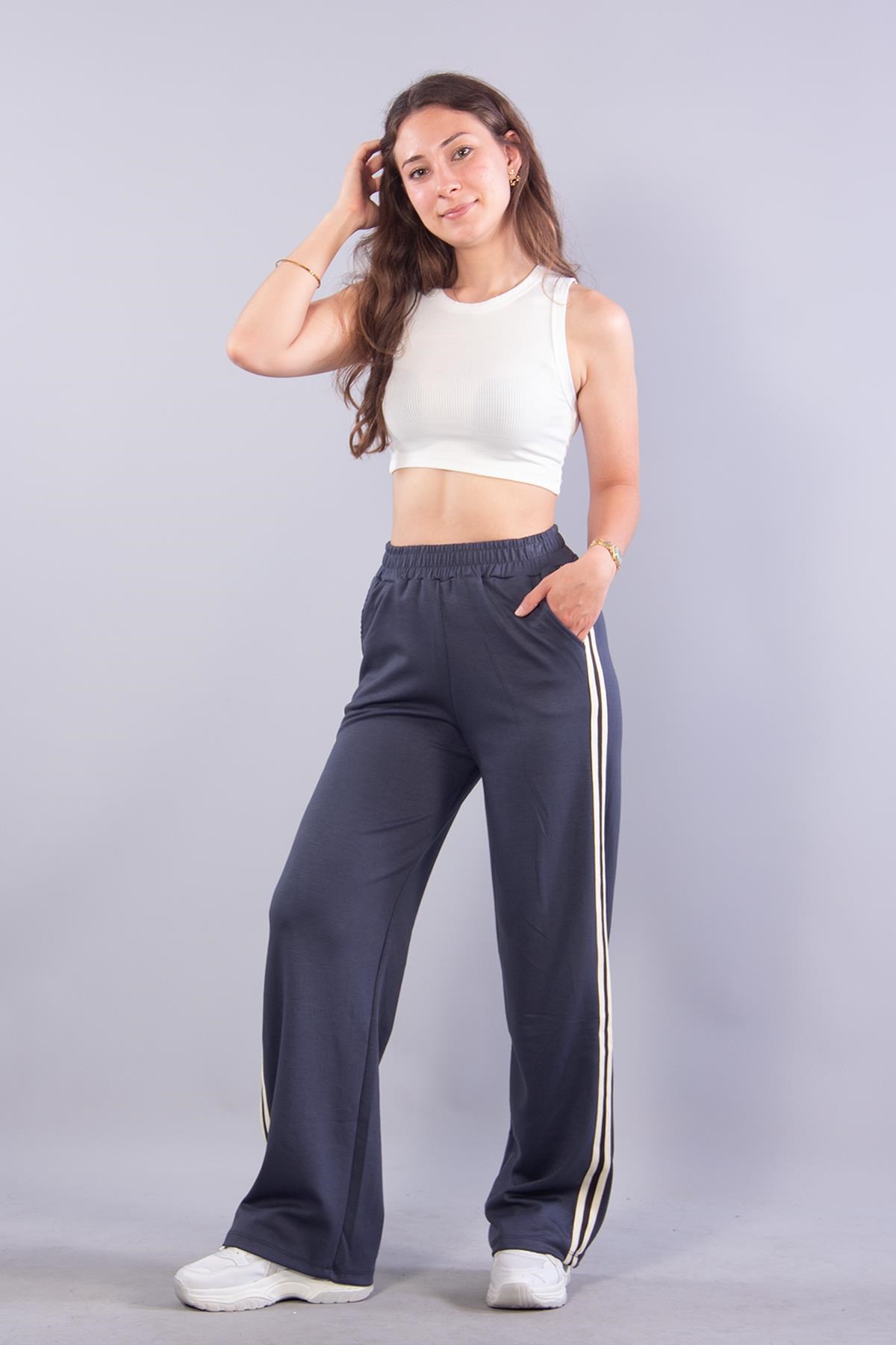Pantolonmckanzie26770 Modal Kumaş Şeritli Pantolonkadınerkek