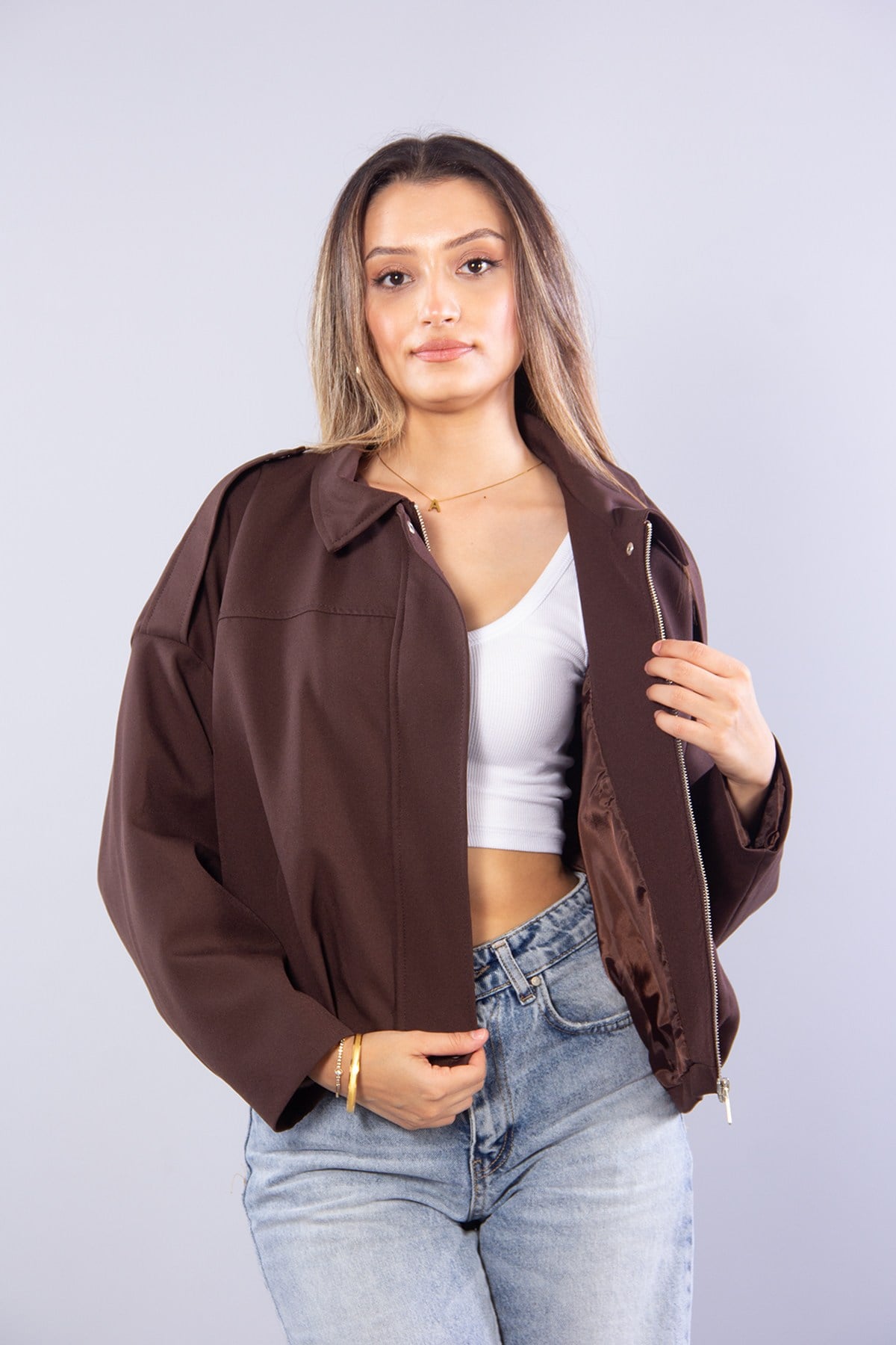 Ceketmckanzie2978 Omzu Apoletli Bomber Ceketkadınerkek