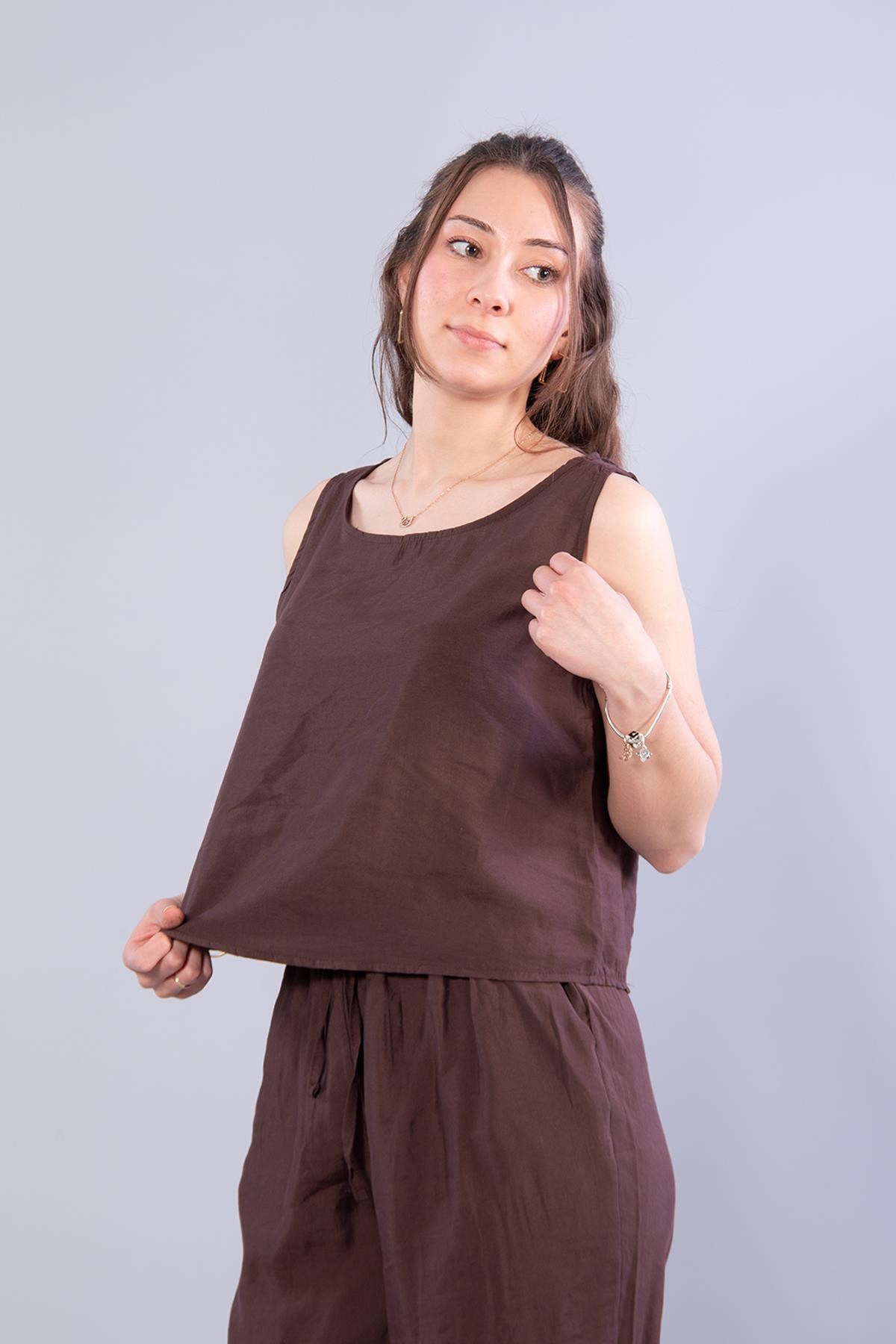 Takımmckanzie3089 Üstü Sıfır Kol Altı Beli Lastikli İpli Pantolon Takımkadınerkek